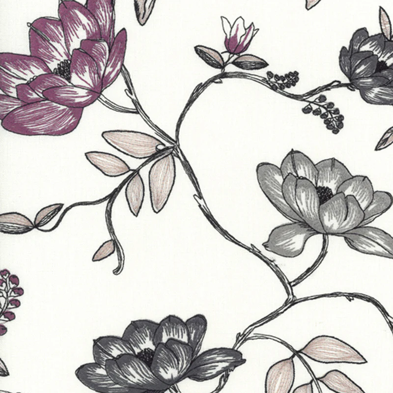 12 x 12 inch Home Decor Fabric Swatch - Signature Seduction C30 - mauve, grey