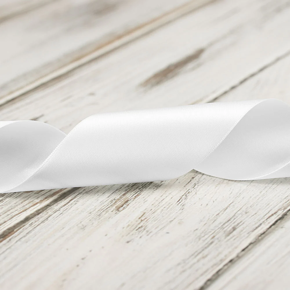 50mm Double Faced Satin Ribbon - White