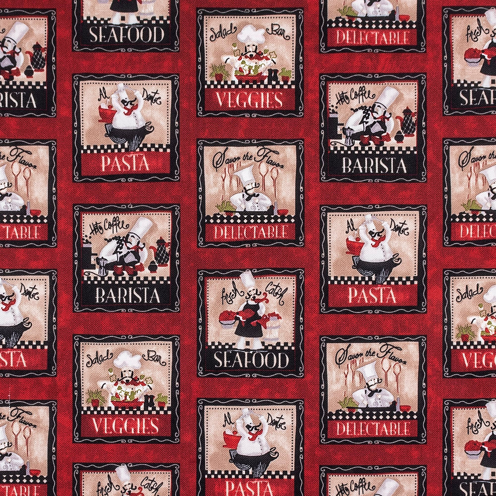 9 x 9 inch Home Decor Fabric - Bianca Collection - Barista - Red