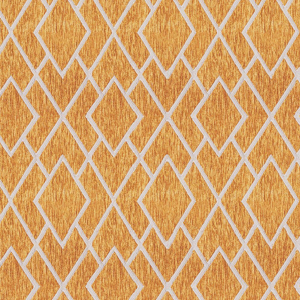9 x 9 inch Home Decor Fabric Swatch - Vision - Jacquards Diamond Orange