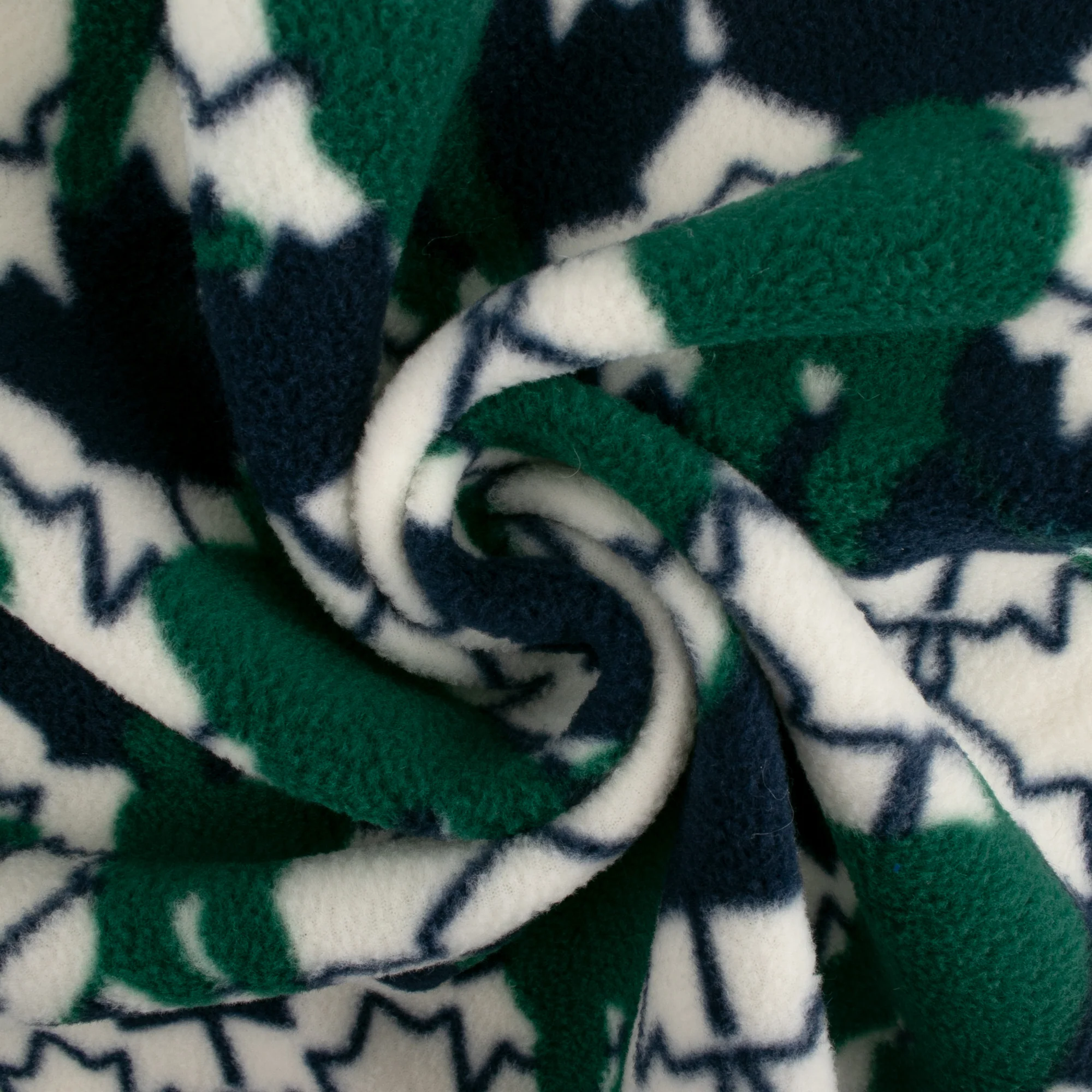 Anti-Pill Fleece Print - SLIPPY - Hockey / Maple leaf - Green - Image 2