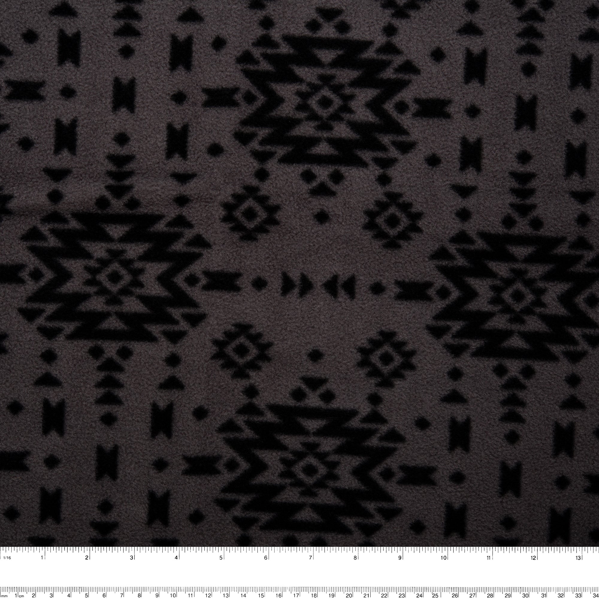 Anti Pill Fleece Print - SLIPPY - Navajo - Grey - Image 3