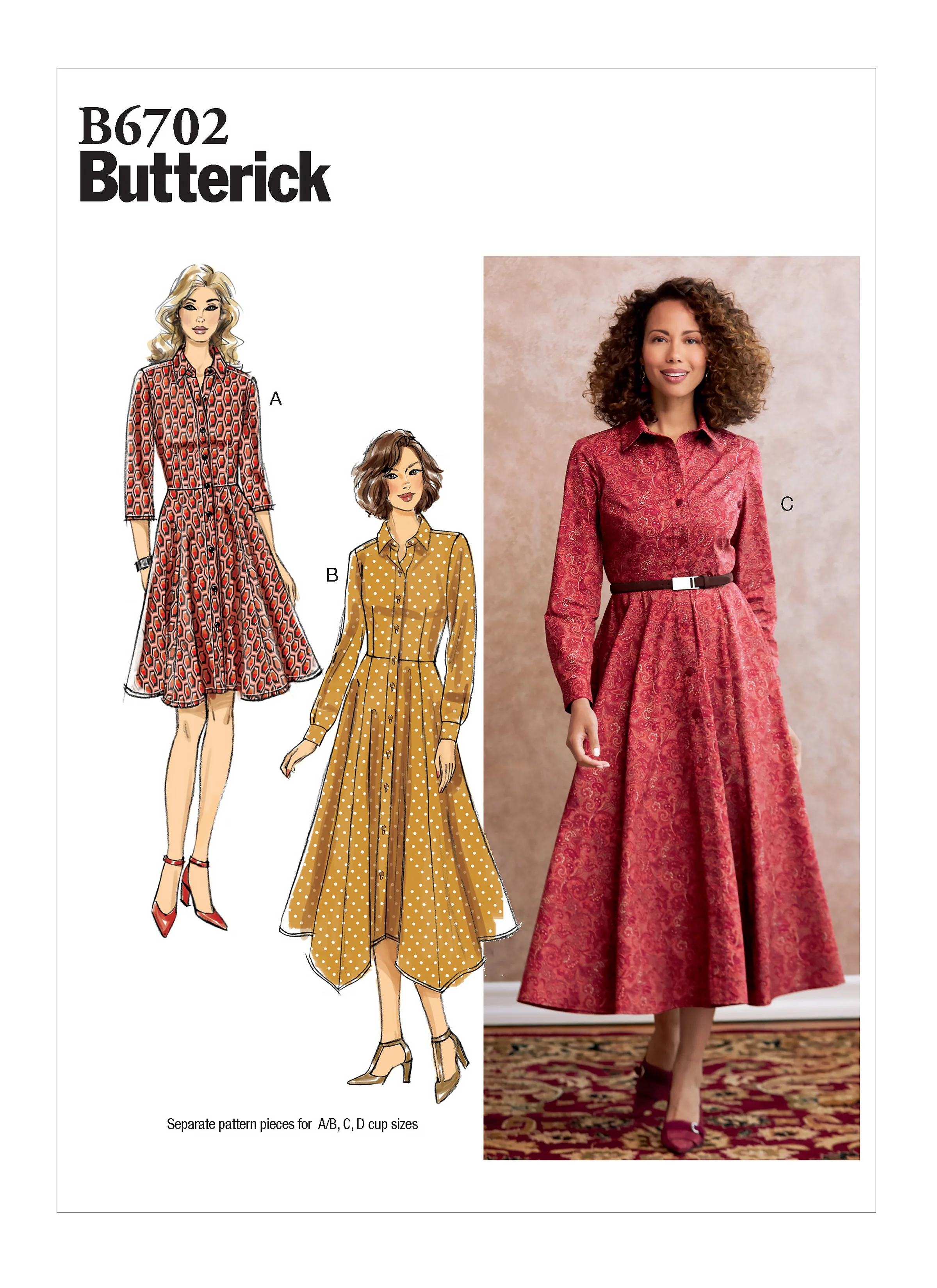 B6702 Misses' Dress (Size: 14-16-18-20-22)