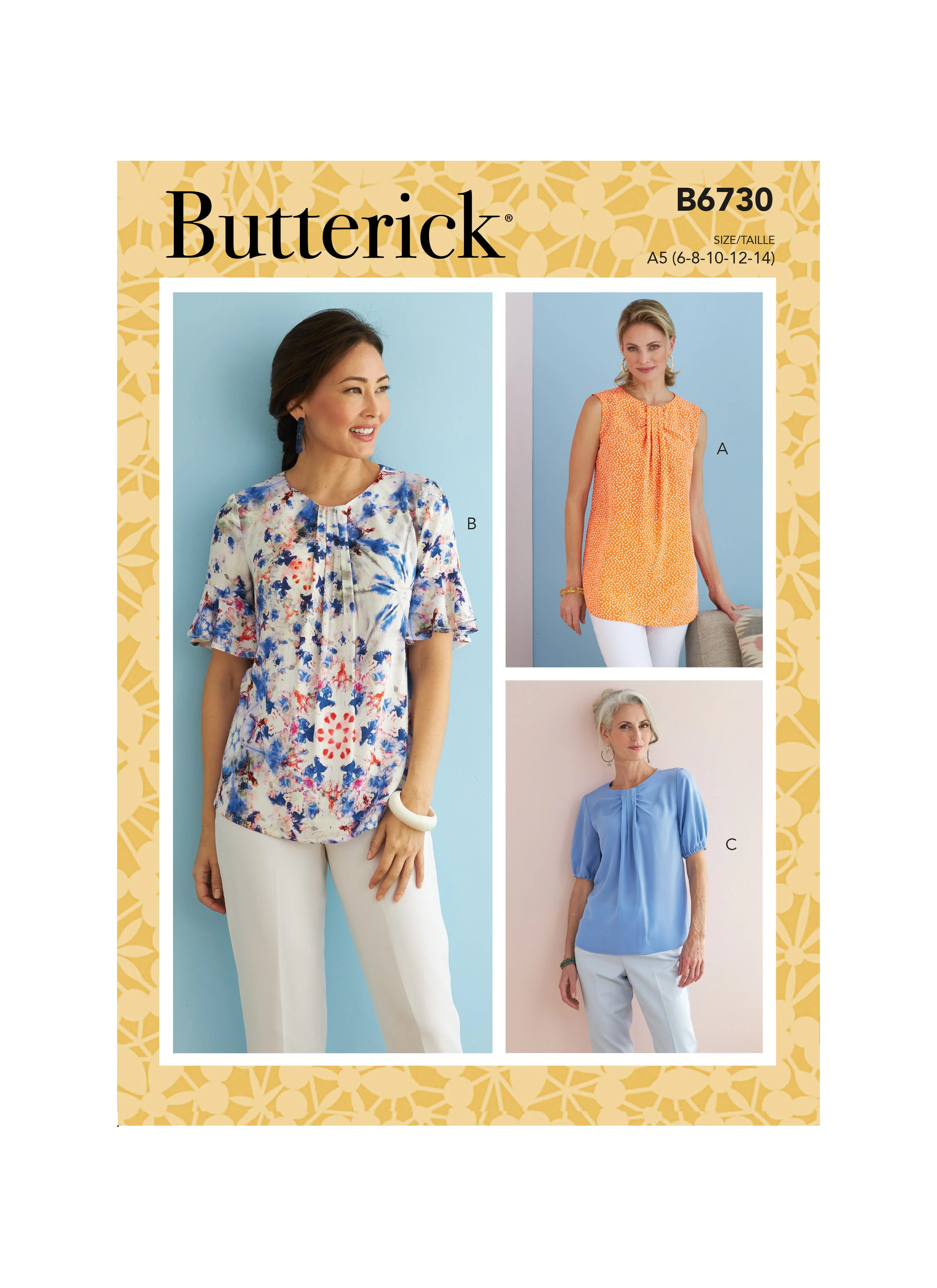 B6730 Misses' Top (Size: 14-16-18-20-22)