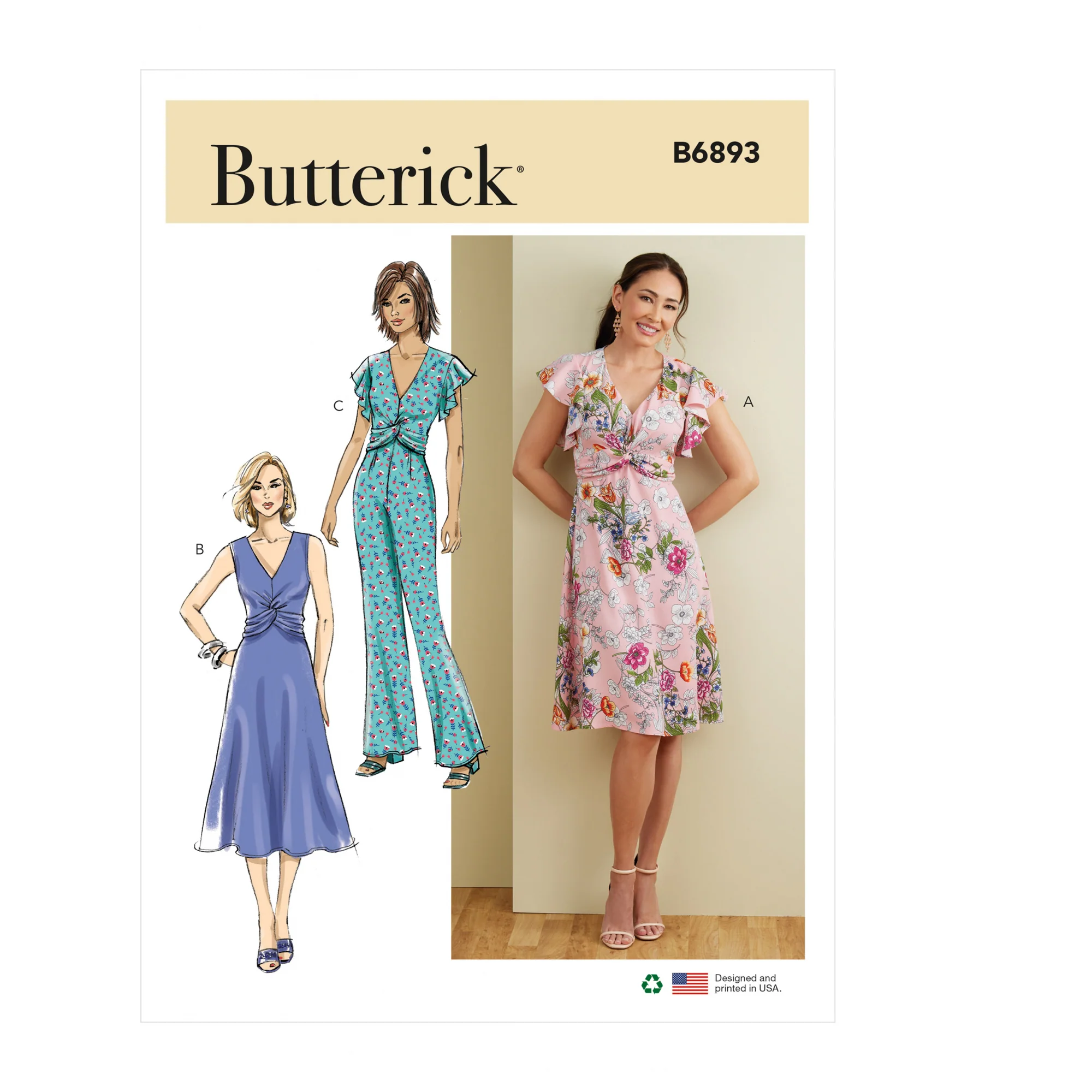 B6893 Misses' Dress and Jumpsuit (16-18-20-22-24)
