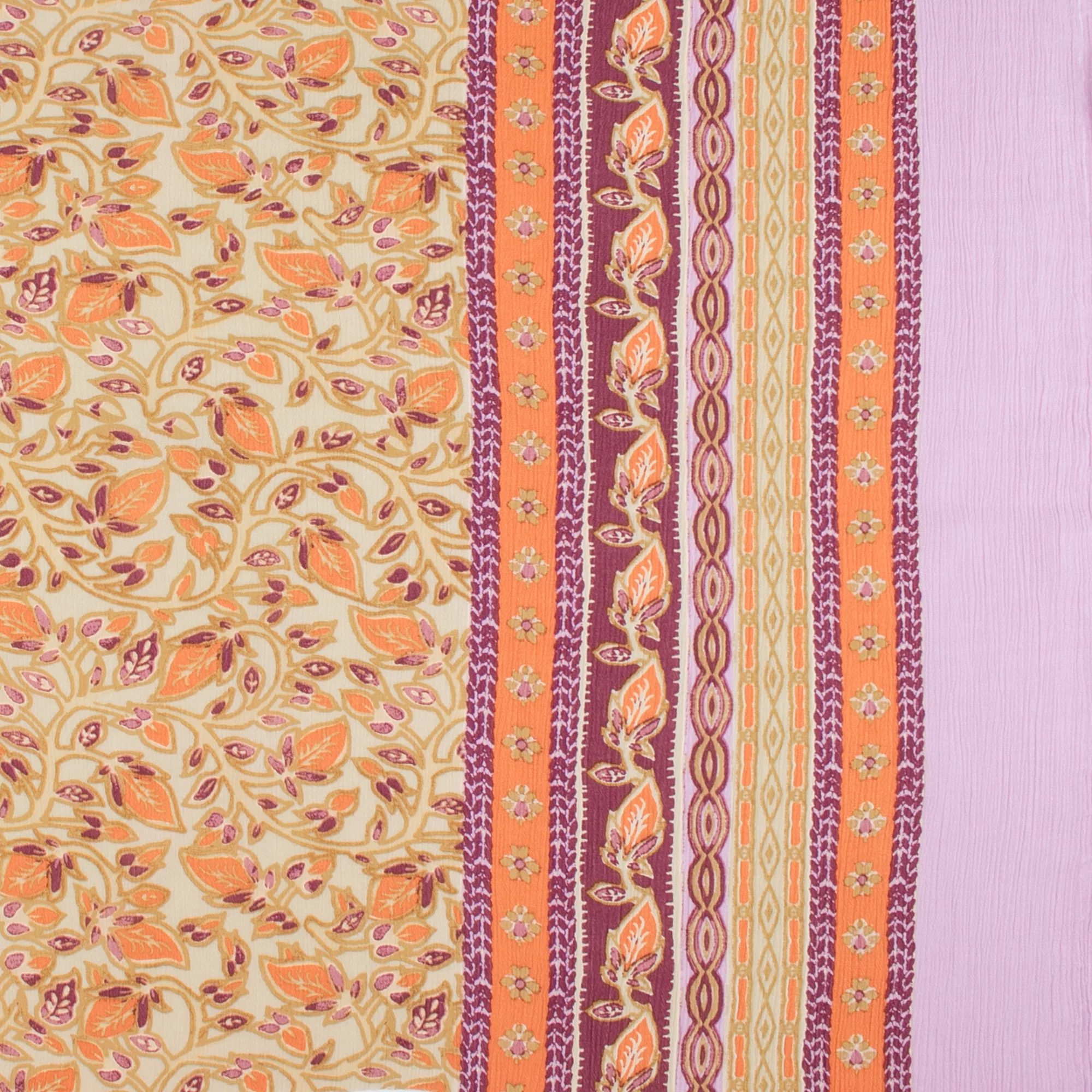 Border Printed Crinkled Yoryu - DELILAH - 020 - Beige