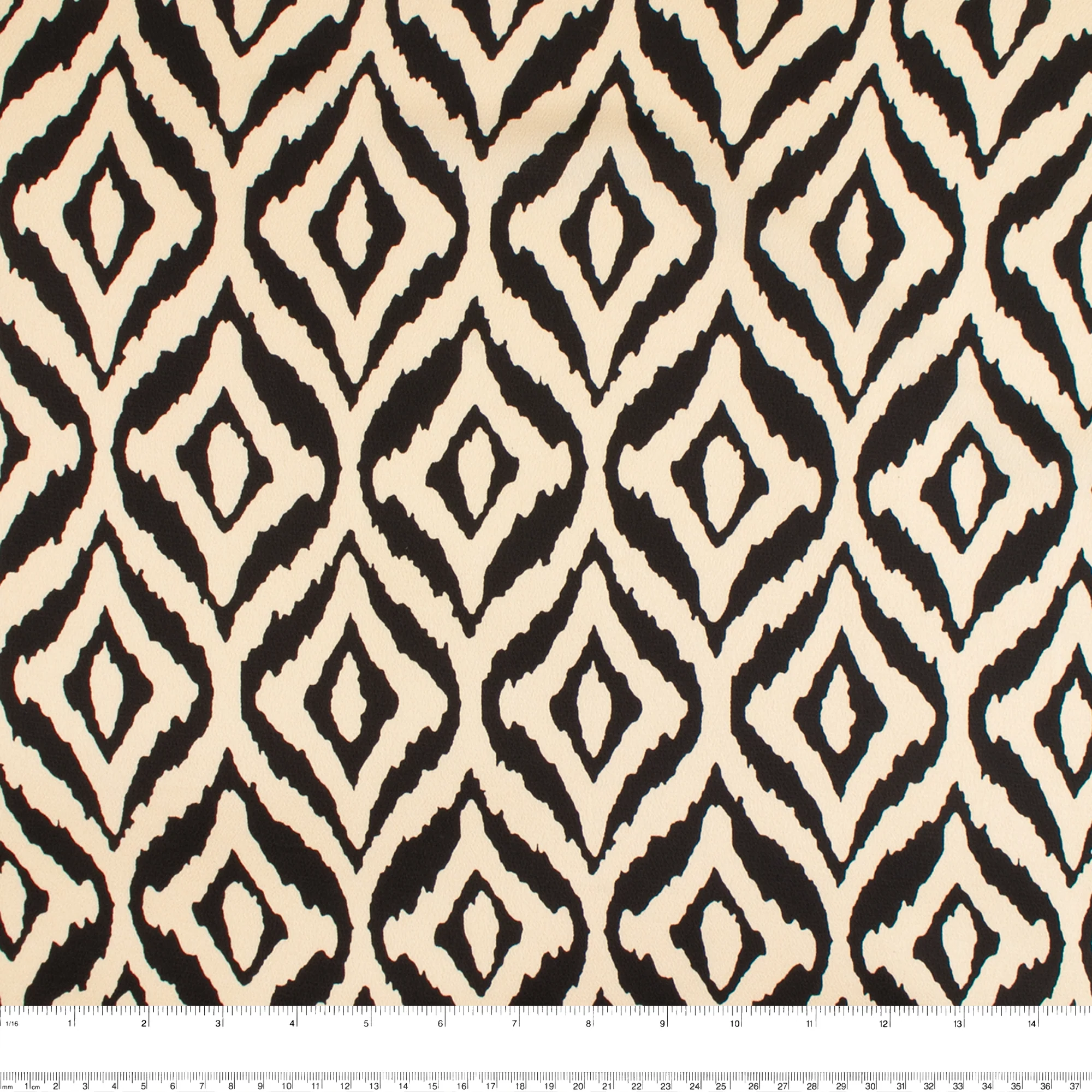 BUBBLE SHINE Printed Polyester - Ikat - Black - Image 3