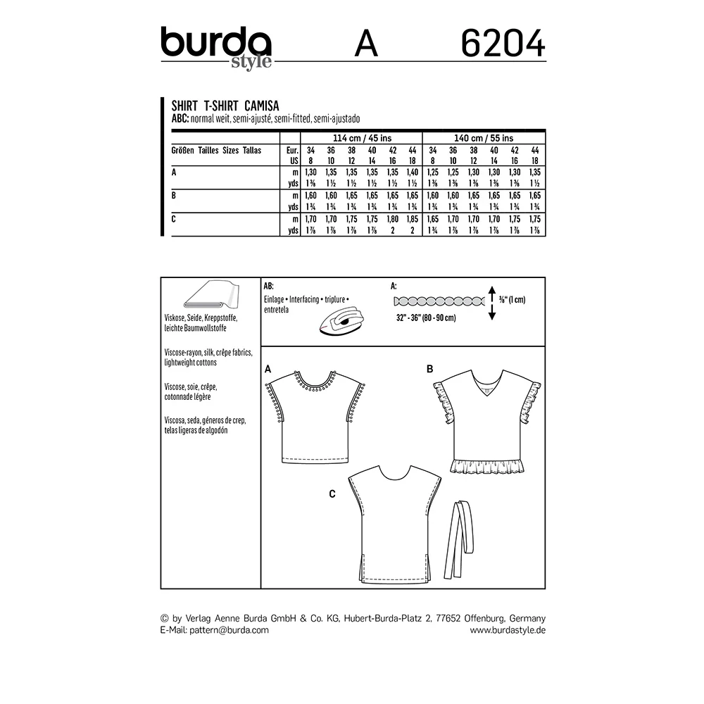 BURDA - 6204 Blouse Shirt - Image 2