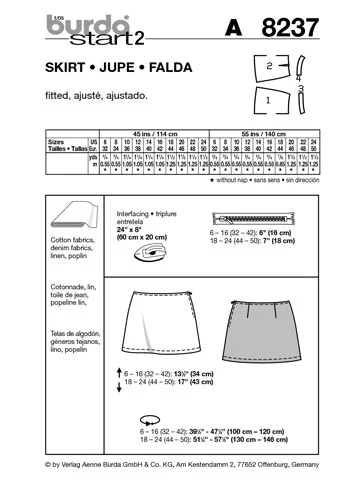 BURDA - 8237 Ladies Skirt-Young - Image 3