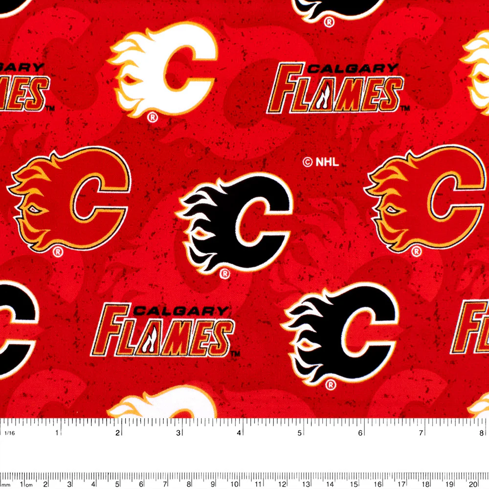 Calgary Flames - NHL cotton print - Logo - Red - Image 2