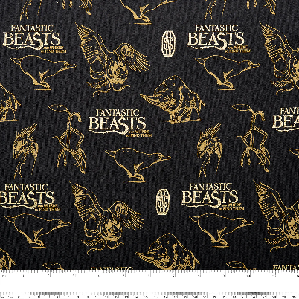 Camelot - PRIVILÈGE - Licensed Cotton Print - Fantastic Beasts - Animals - Black - Image 2