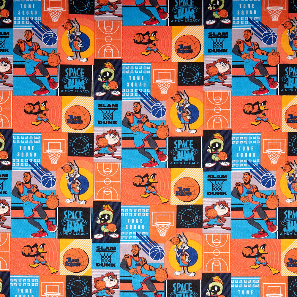 Camelot - PRIVILÈGE - Licensed Cotton Print - Looney Tunes - Space Jam box - Orange