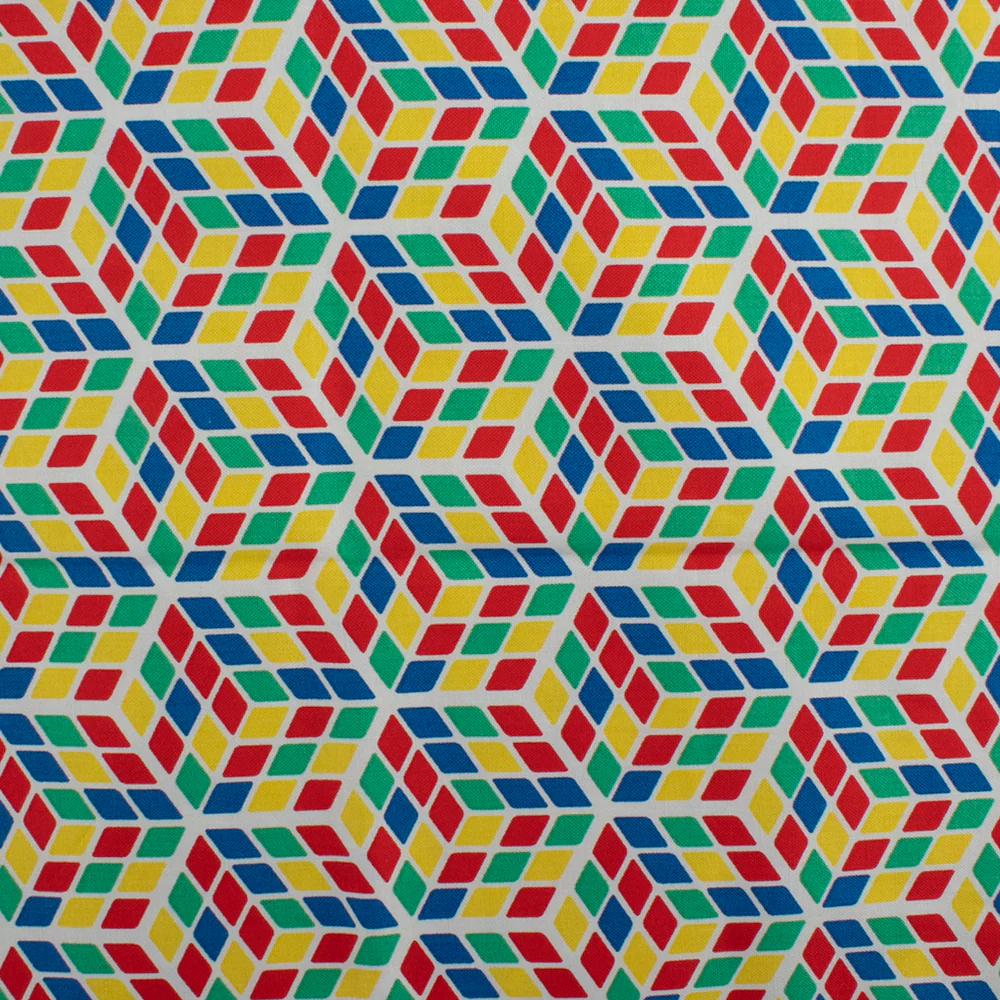 Camelot - PRIVILÈGE - Licensed Cotton Print - Rubik's - Cube - Blue