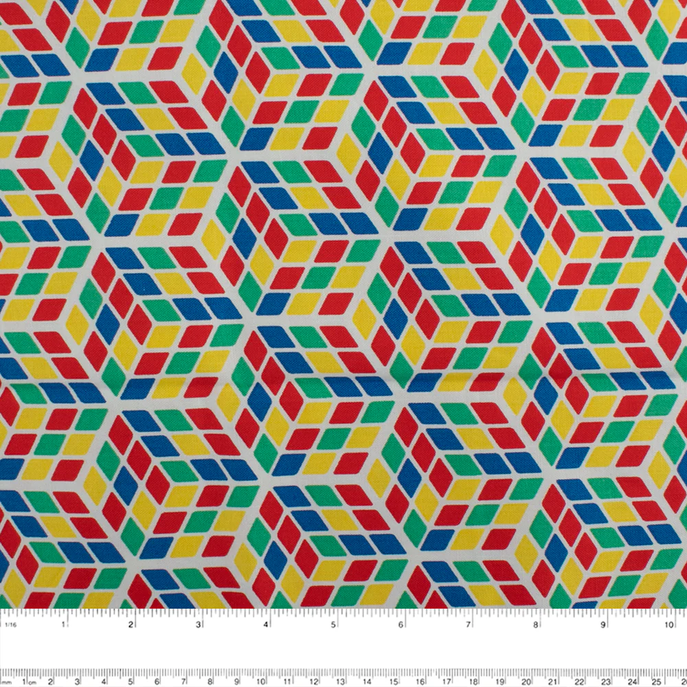 Camelot - PRIVILÈGE - Licensed Cotton Print - Rubik's - Cube - Blue - Image 2