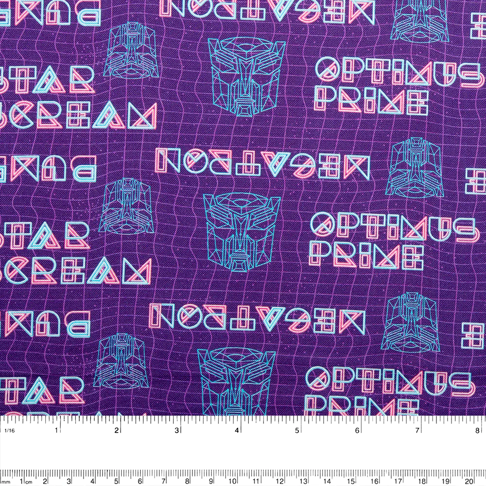 Camelot - PRIVILÈGE - Licensed Cotton Print - Transformers - Optimus Prime / Writing- Purple - Image 2