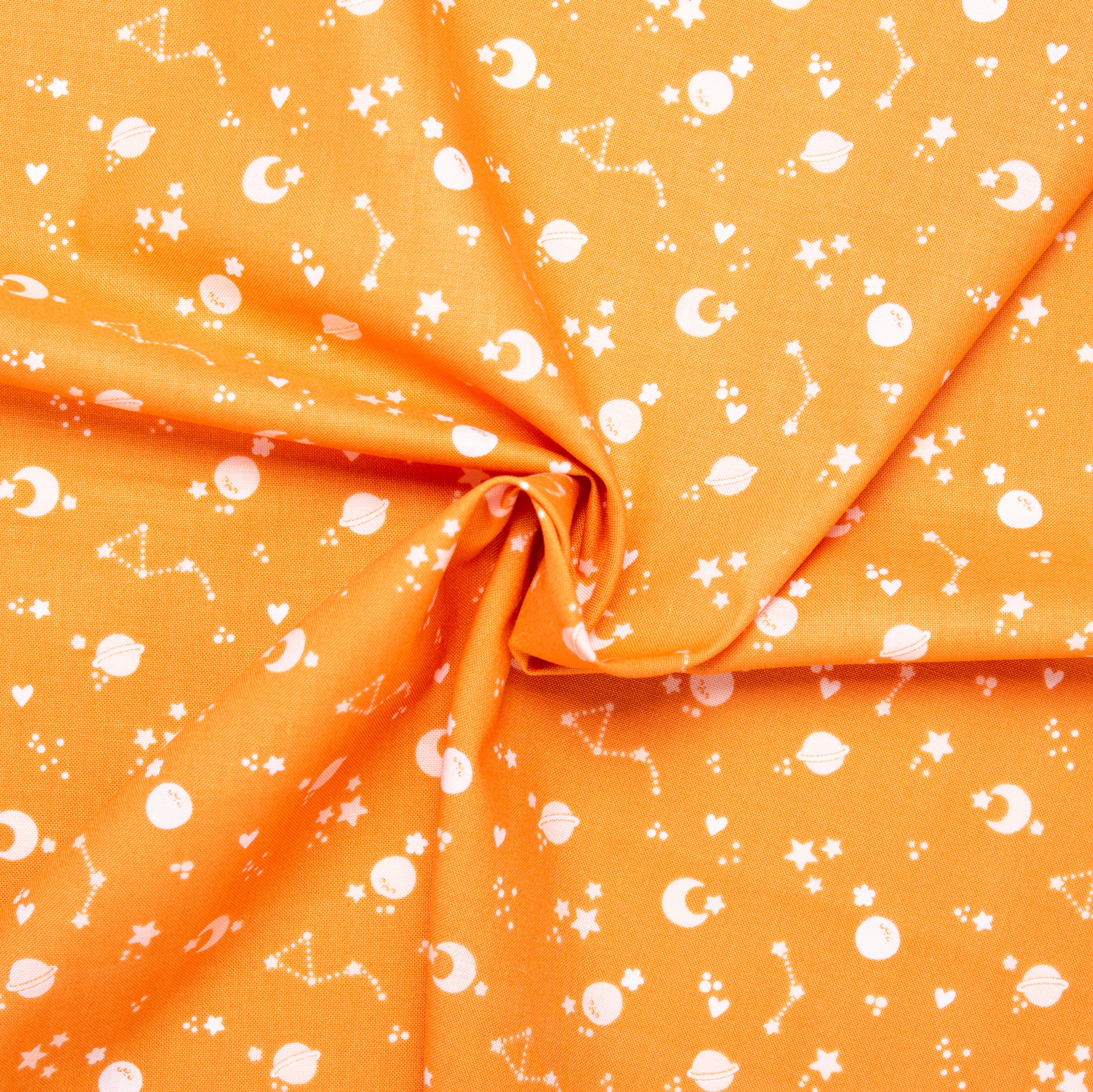 CAMELOT Quilting cotton - Boho Galaxy collection - Moon - Orange - Image 2