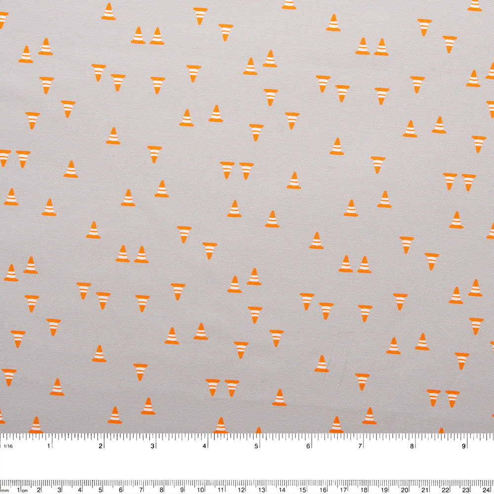 CAMELOT Quilting cotton - On the move collection - Construction cones - Grey - Image 2
