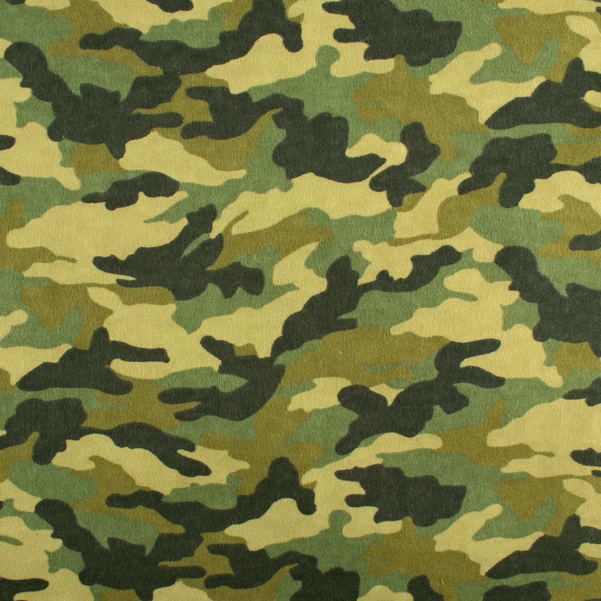 CHARLIE Printed Flannelette - Camouflage - Green