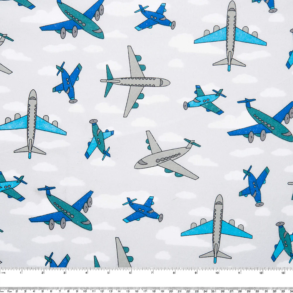 CHARLIE Printed Flannelette - Fly by - Grey - Image 2