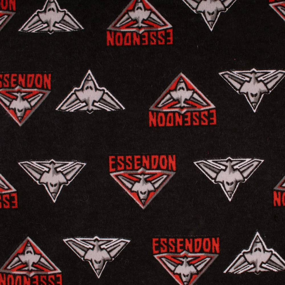 Chelsea Flannelette Print - Essendon - Black