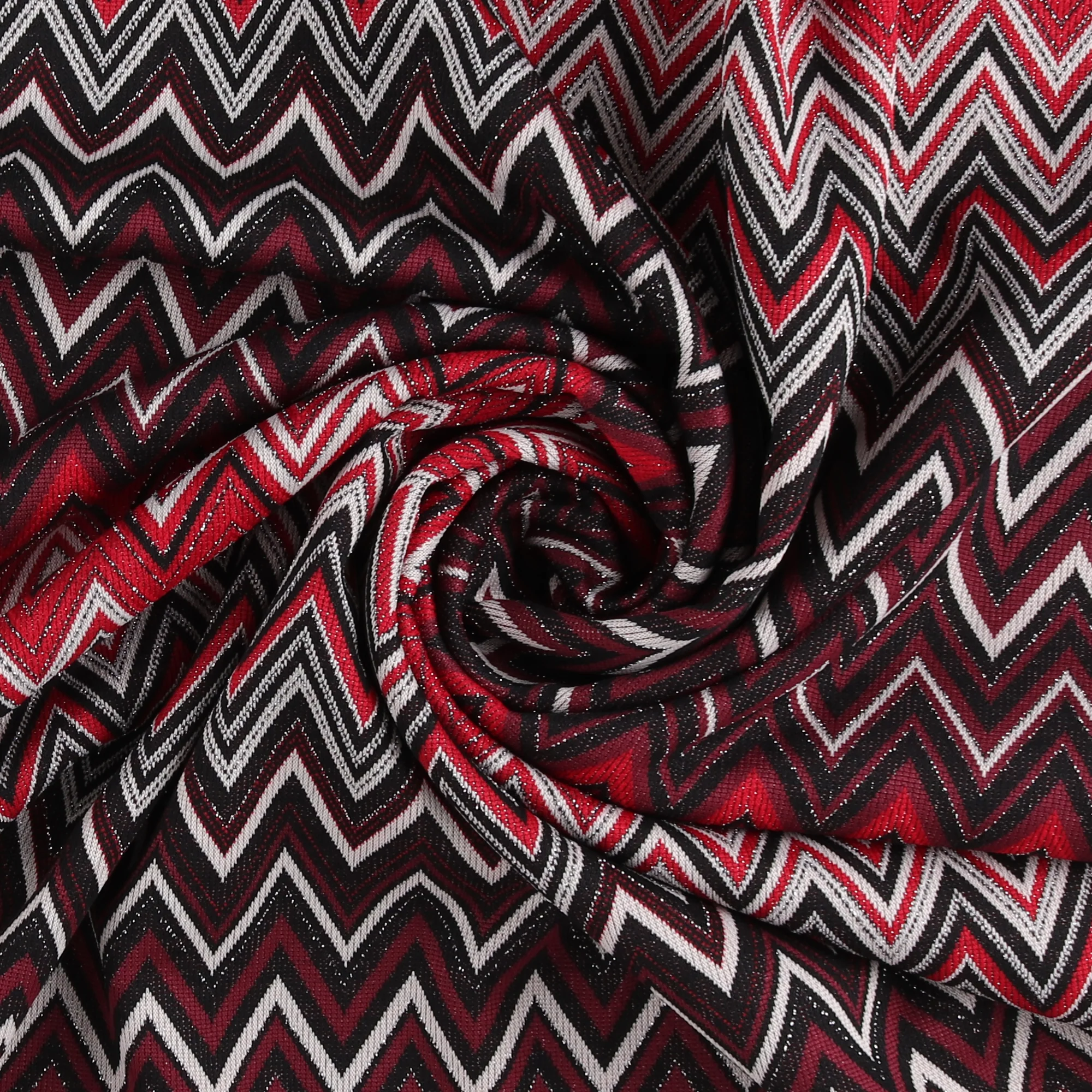Chevron Knit Print - AUTUMN EMBERS - 001 - Red - Image 2