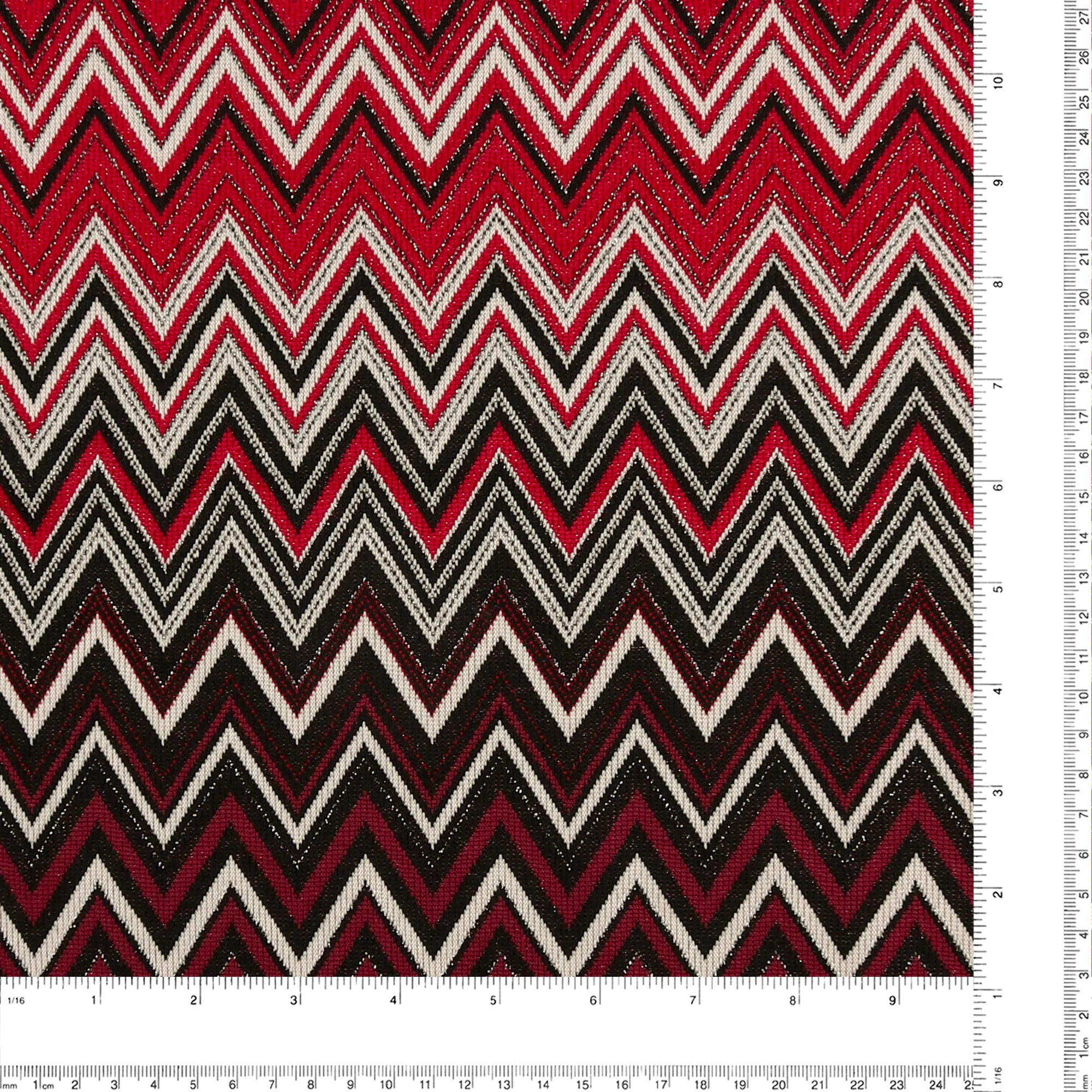 Chevron Knit Print - AUTUMN EMBERS - 001 - Red - Image 3