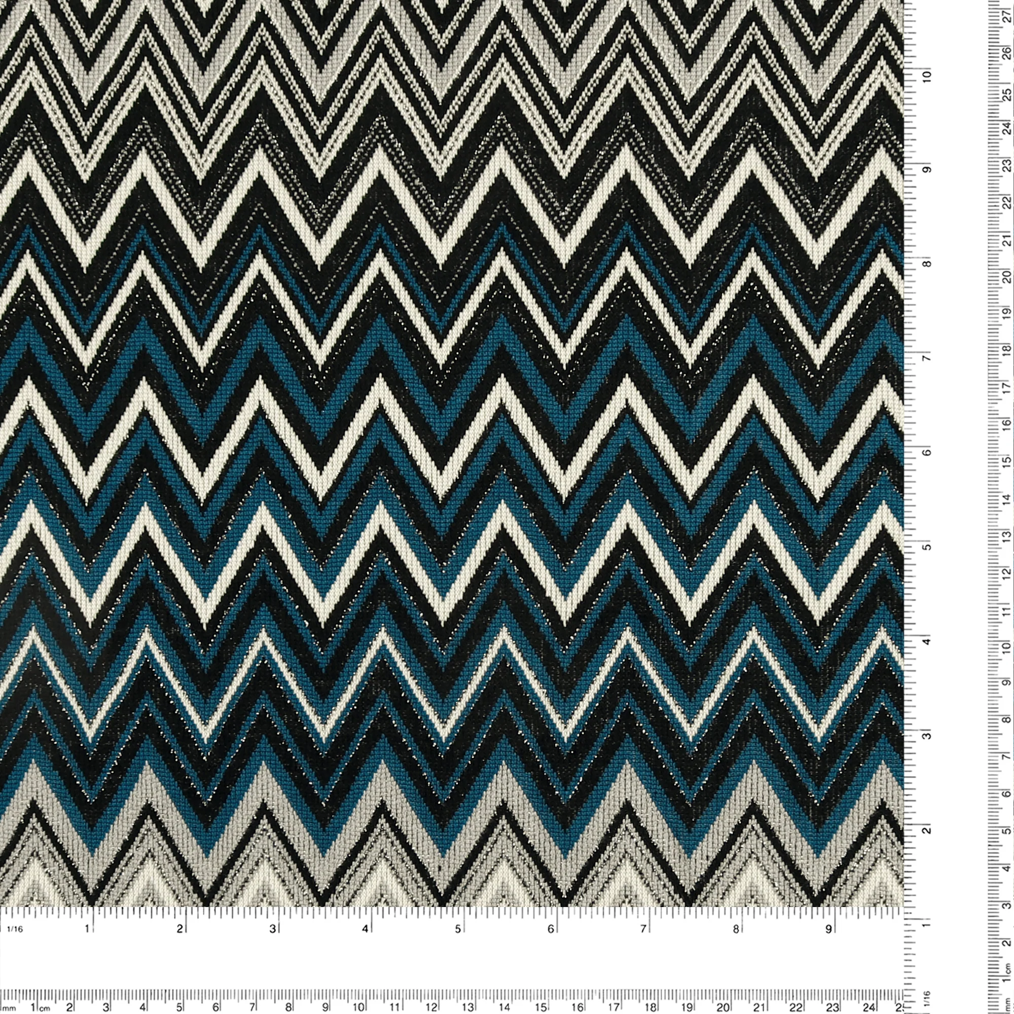 Chevron Knit Print - BLUE HORIZON - 001 - Teal - Image 3
