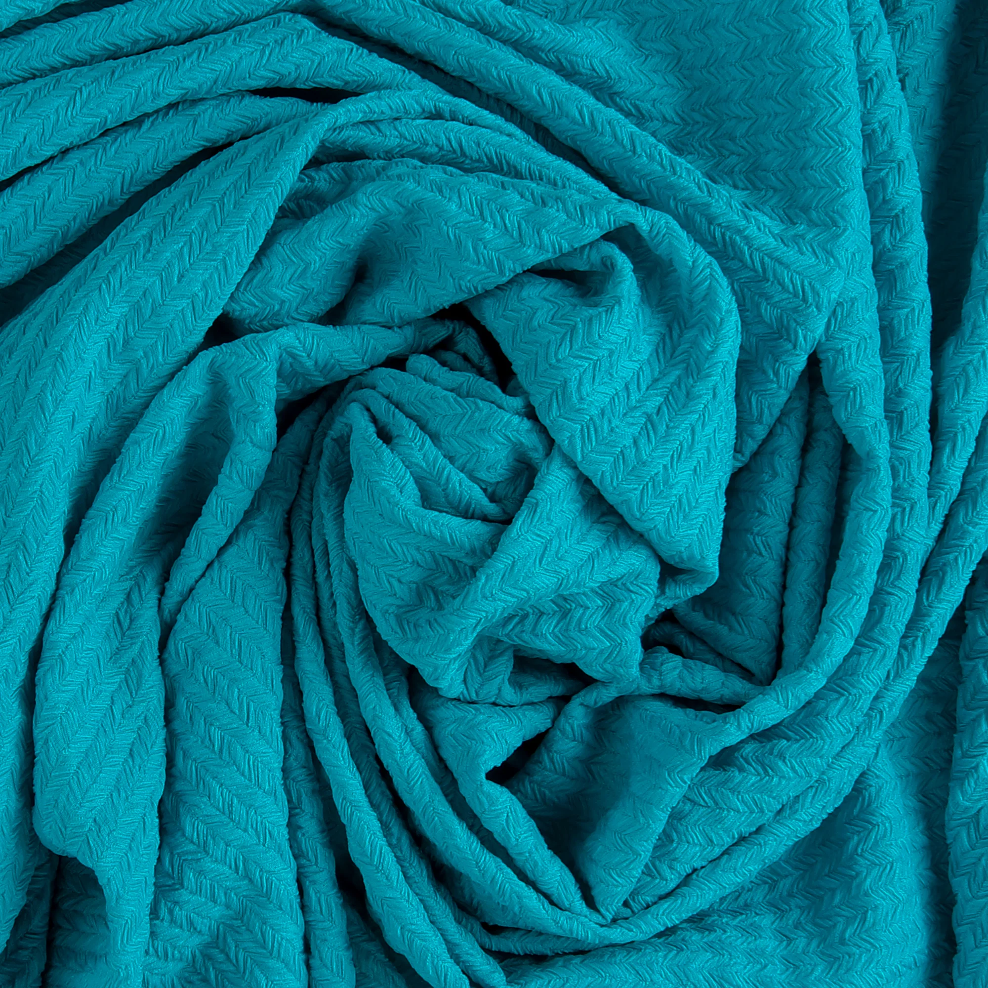 Chevron Knit Solid - IBIZA - 002 - Turquoise - Image 2