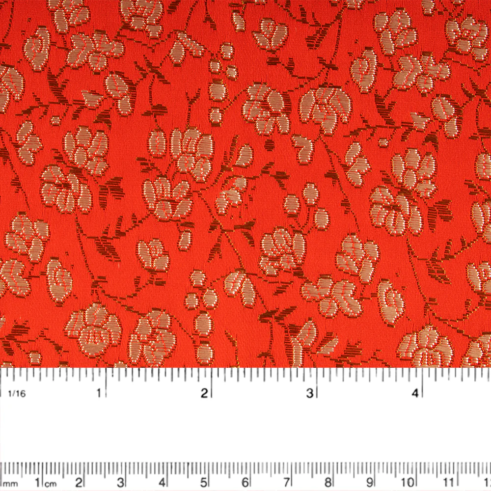 Chinese Brocade - Flowers - Red - Image 2