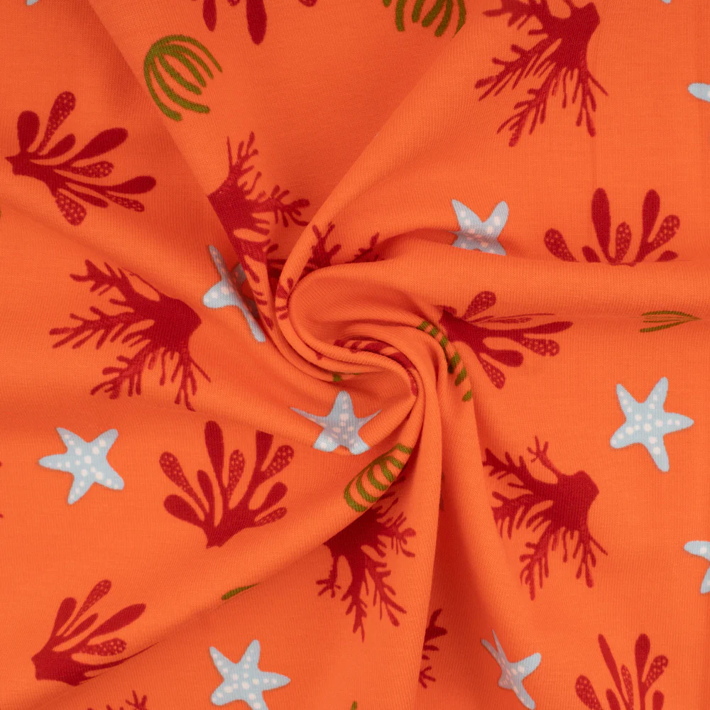 Cotton Lycra Knit Print - IMA-GINE F21 - Sea life - pumpkin - Image 2