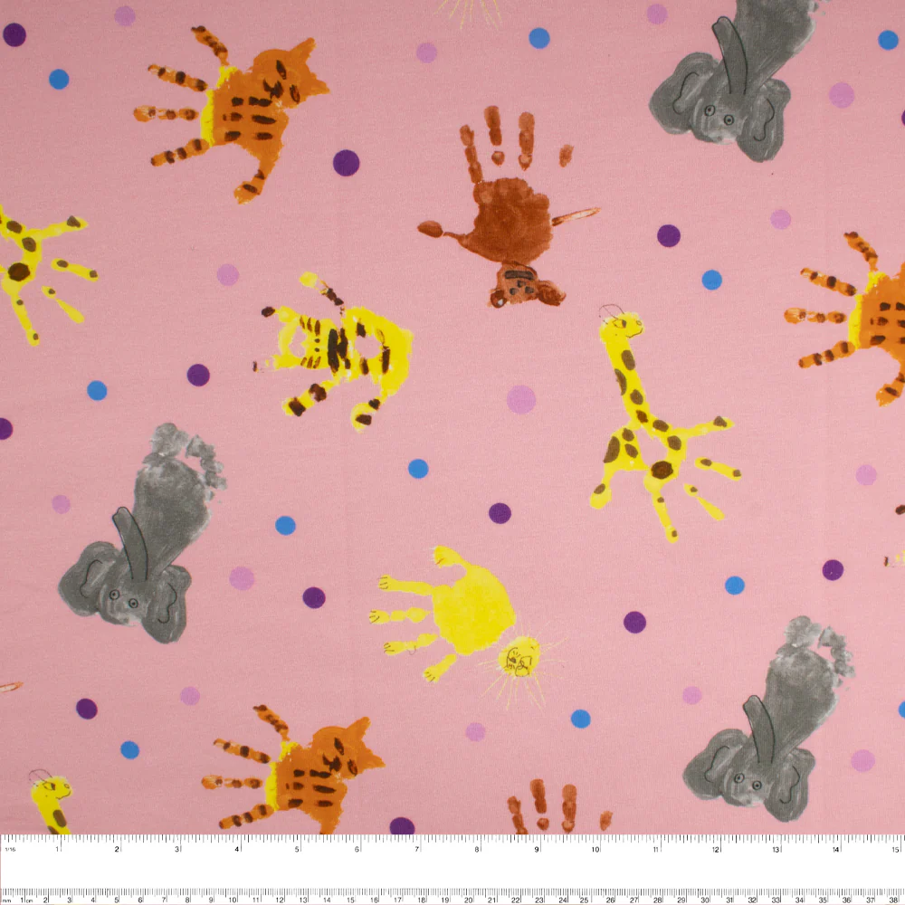 Cotton Lycra Knit Print - IMA-GINE F21 - Finger print - Pink - Image 3