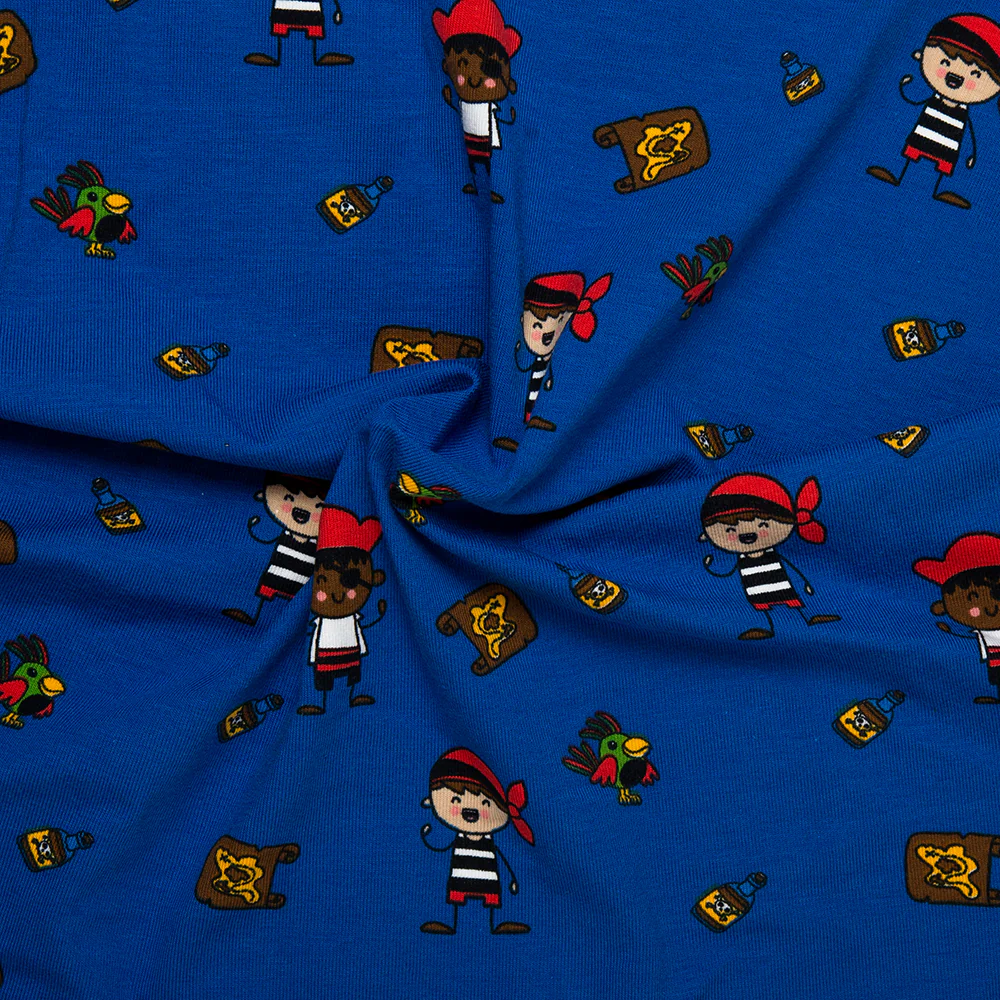 Cotton Lycra Knit Print - IMA-GINE F21 - Pirates - Blue - Image 2