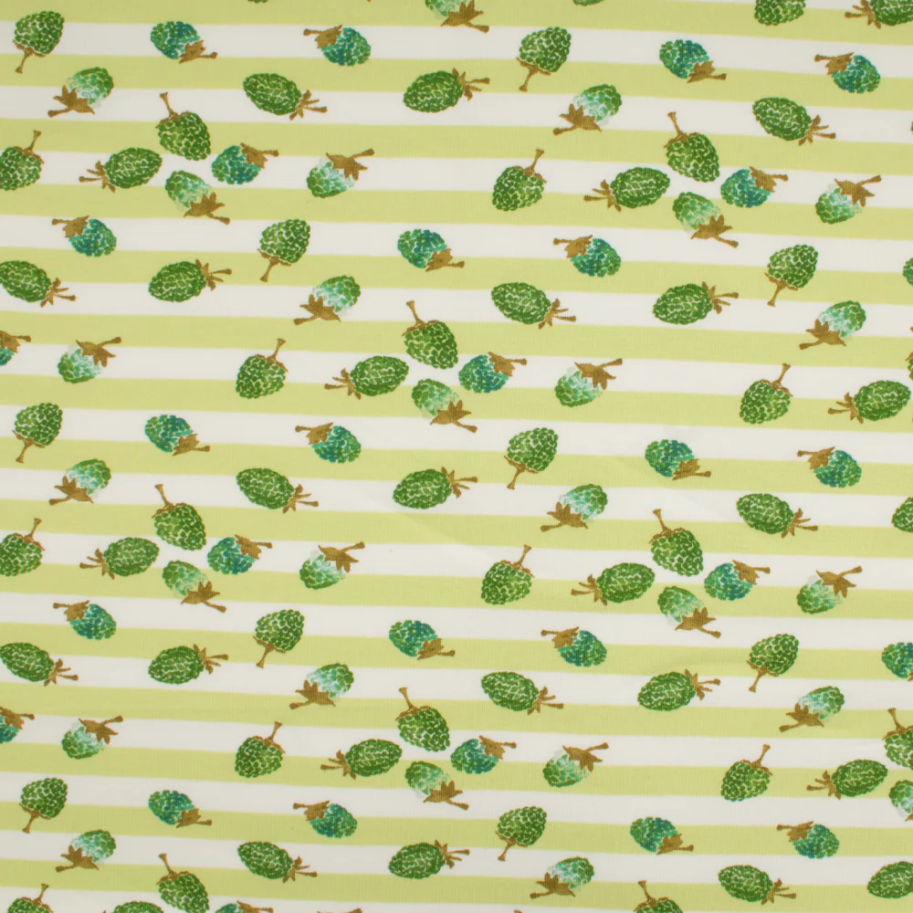 Cotton Lycra Knit Print - IMA-GINE F21 - Strawberry - Green