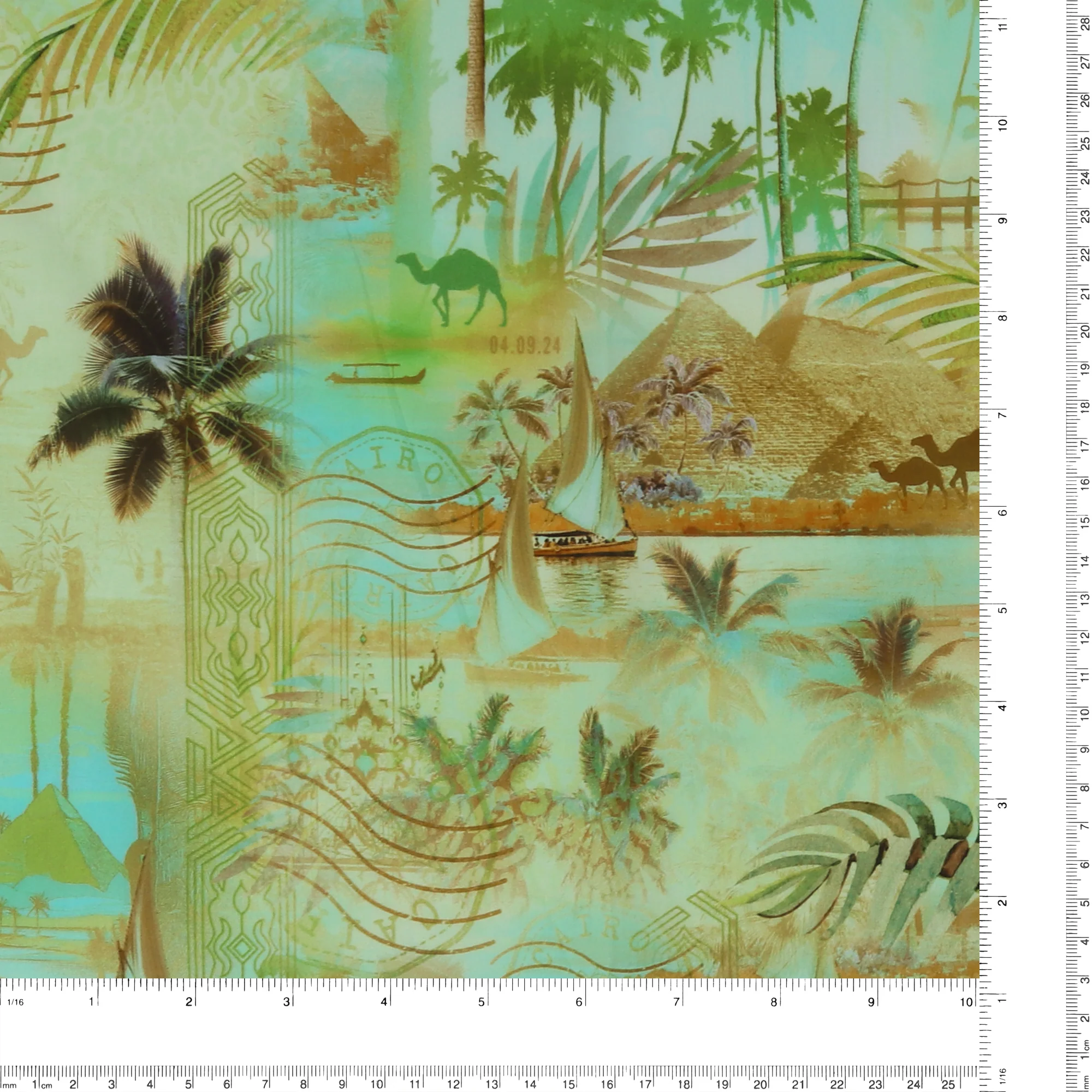Cotton Voile Print - MARBELLA - 003 - Pistachio - Image 3