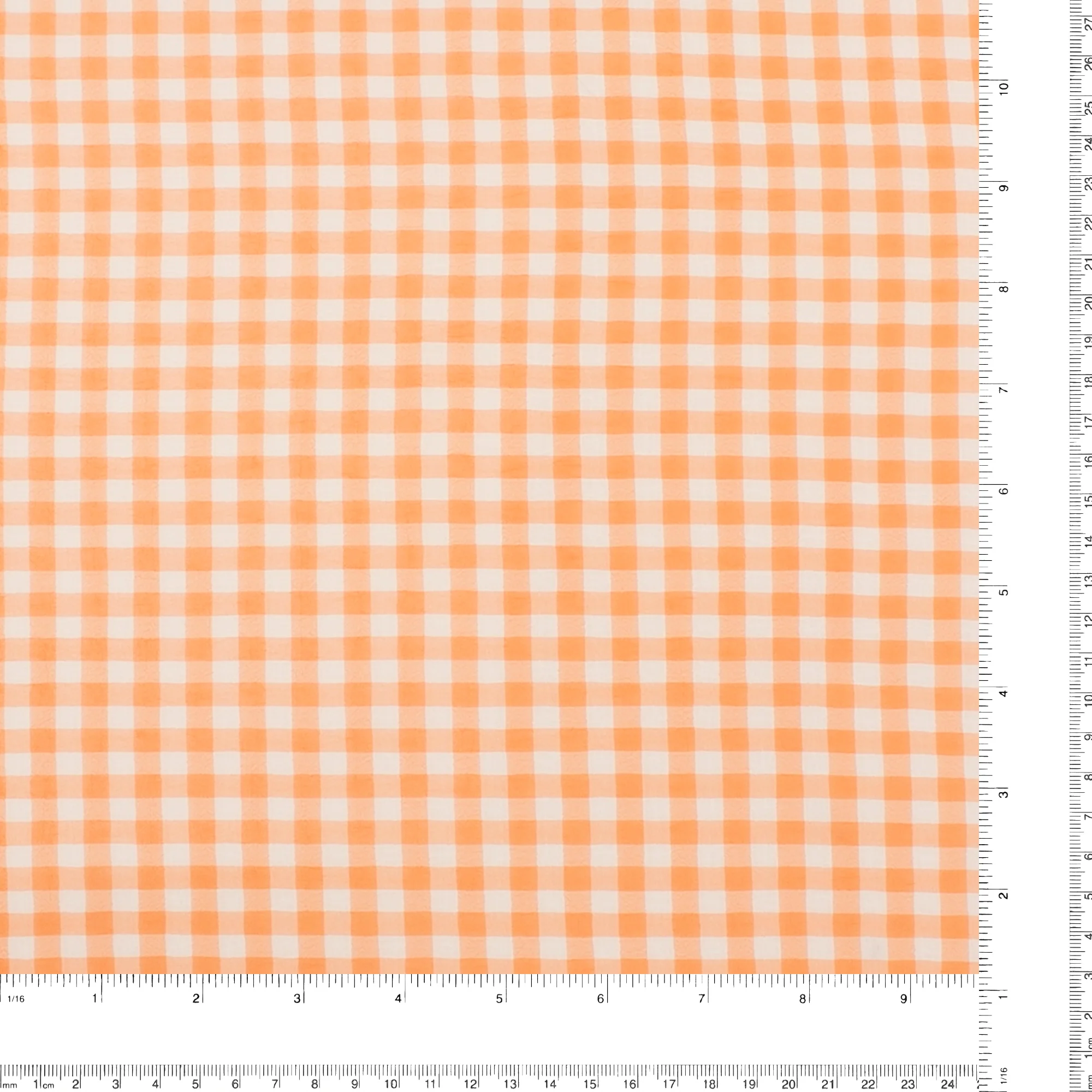 Crepe Chiffon - DAISY - Medium Checks - Orange - Image 3