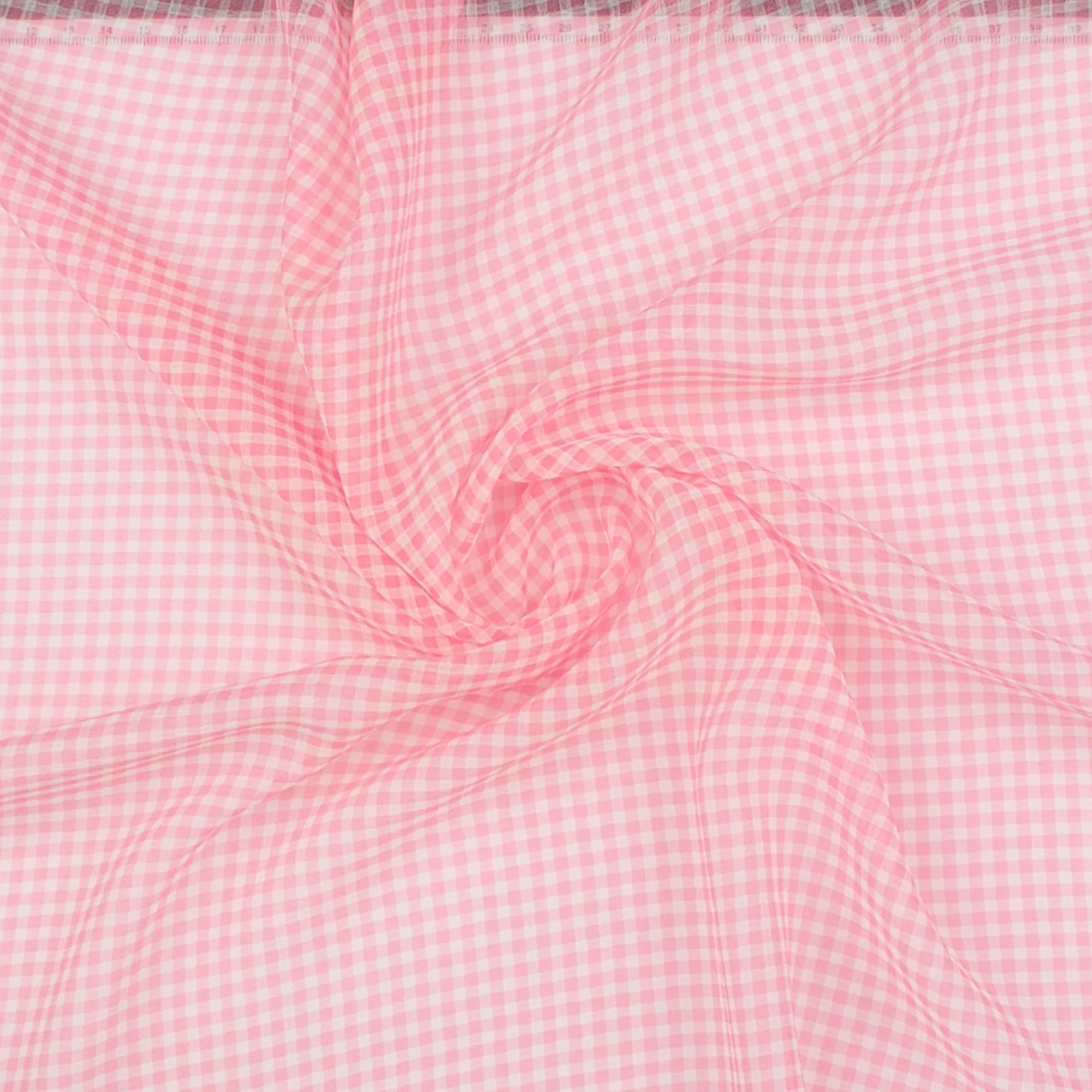 Crepe Chiffon - DAISY - Small Checks - Pink - Image 2