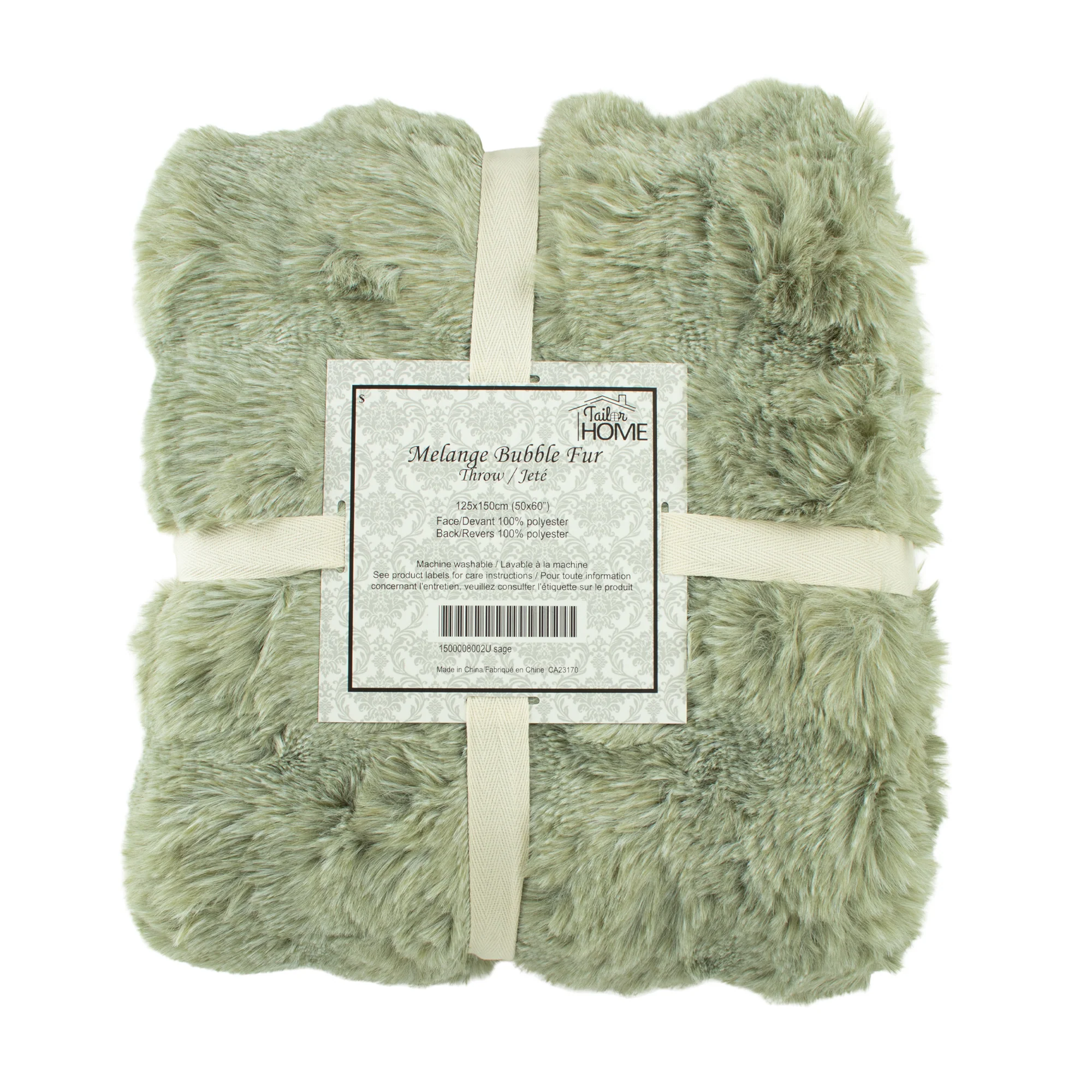 Decorative Bubble fur throw - Sage - 50 x 60''