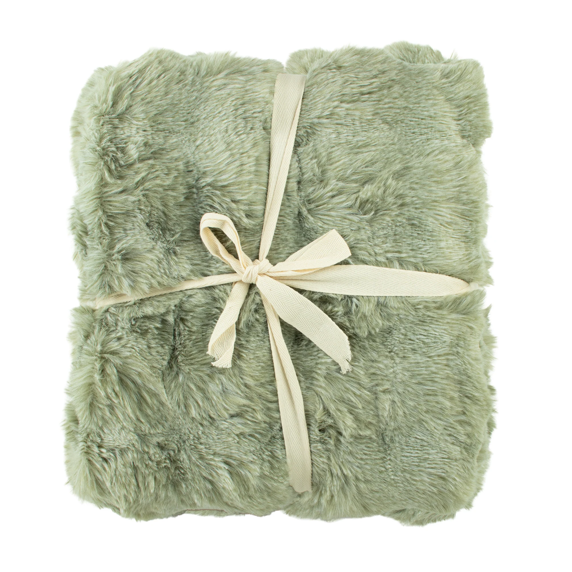 Decorative Bubble fur throw - Sage - 50 x 60'' - Image 2