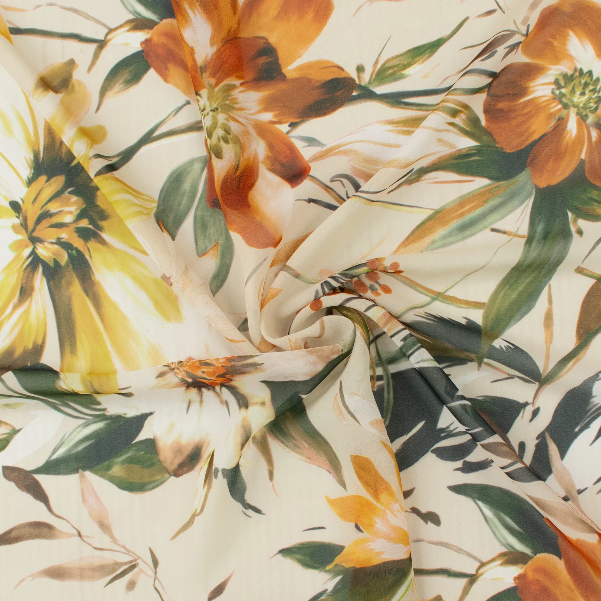 Digital Printed Chiffon - GEMINI - 008 - Offwhite - Image 2