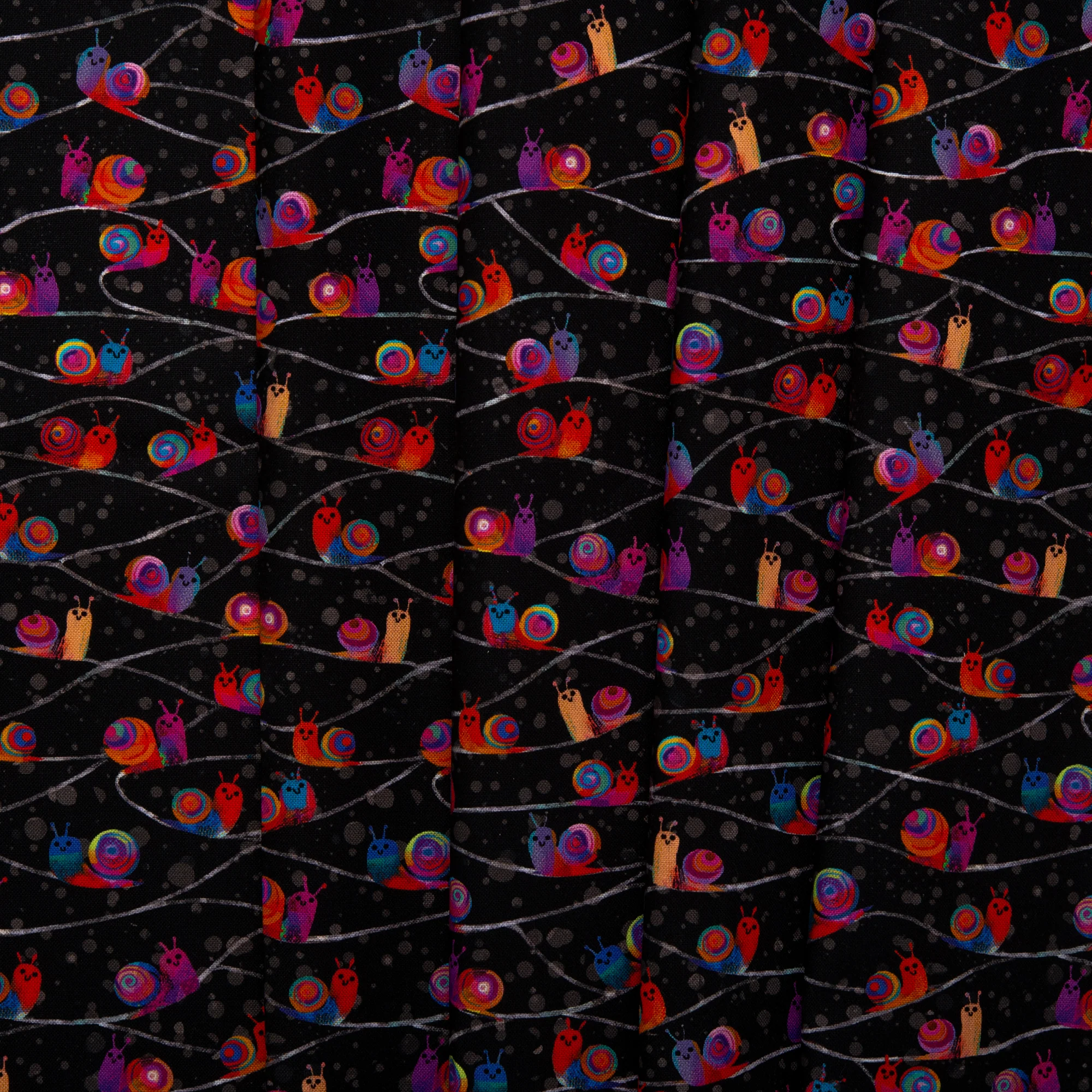 Digital Printed Cotton - CATSVILLE - Snails - Black - Image 4