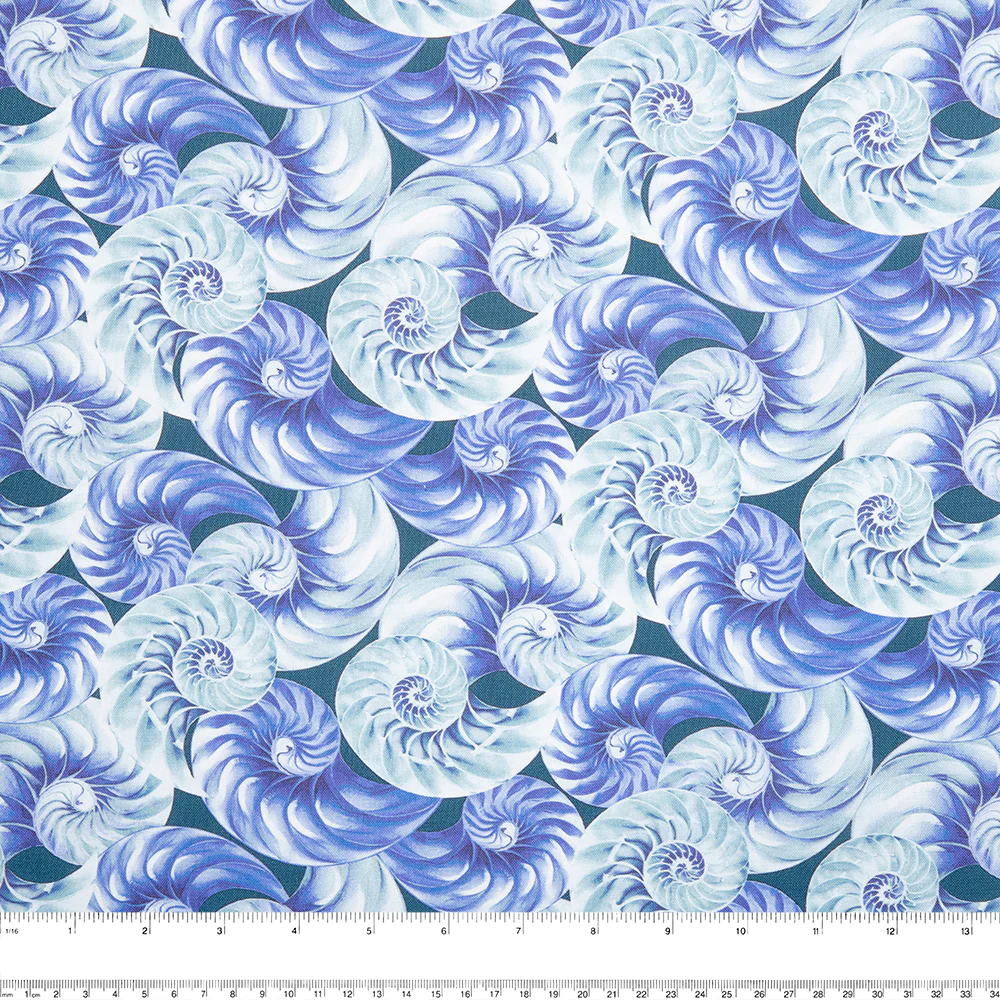Digital Printed Cotton - NATURAL BEAUTIES - Eggshell - Blue - Image 2