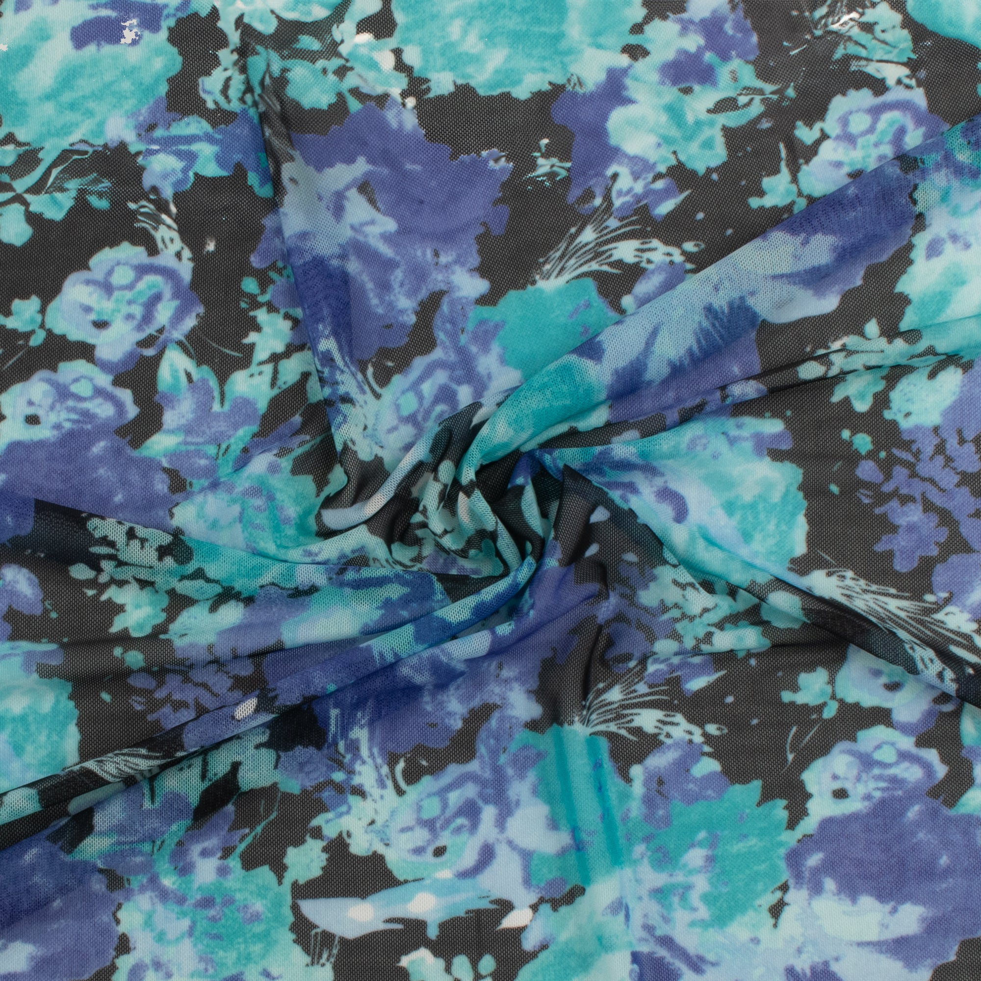 Digital Printed Mesh - Eloise - 003 - Indigo - Image 2