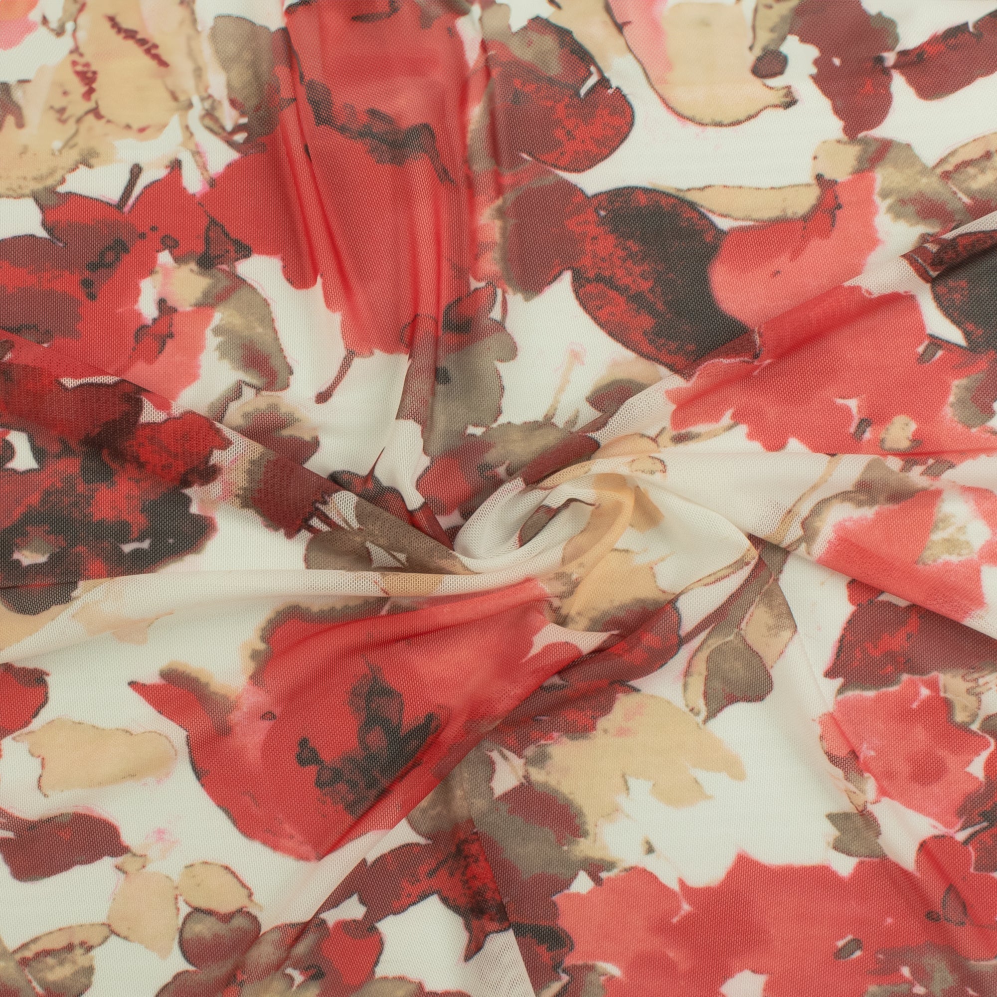 Digital Printed Mesh - Eloise - 008 - Red - Image 2