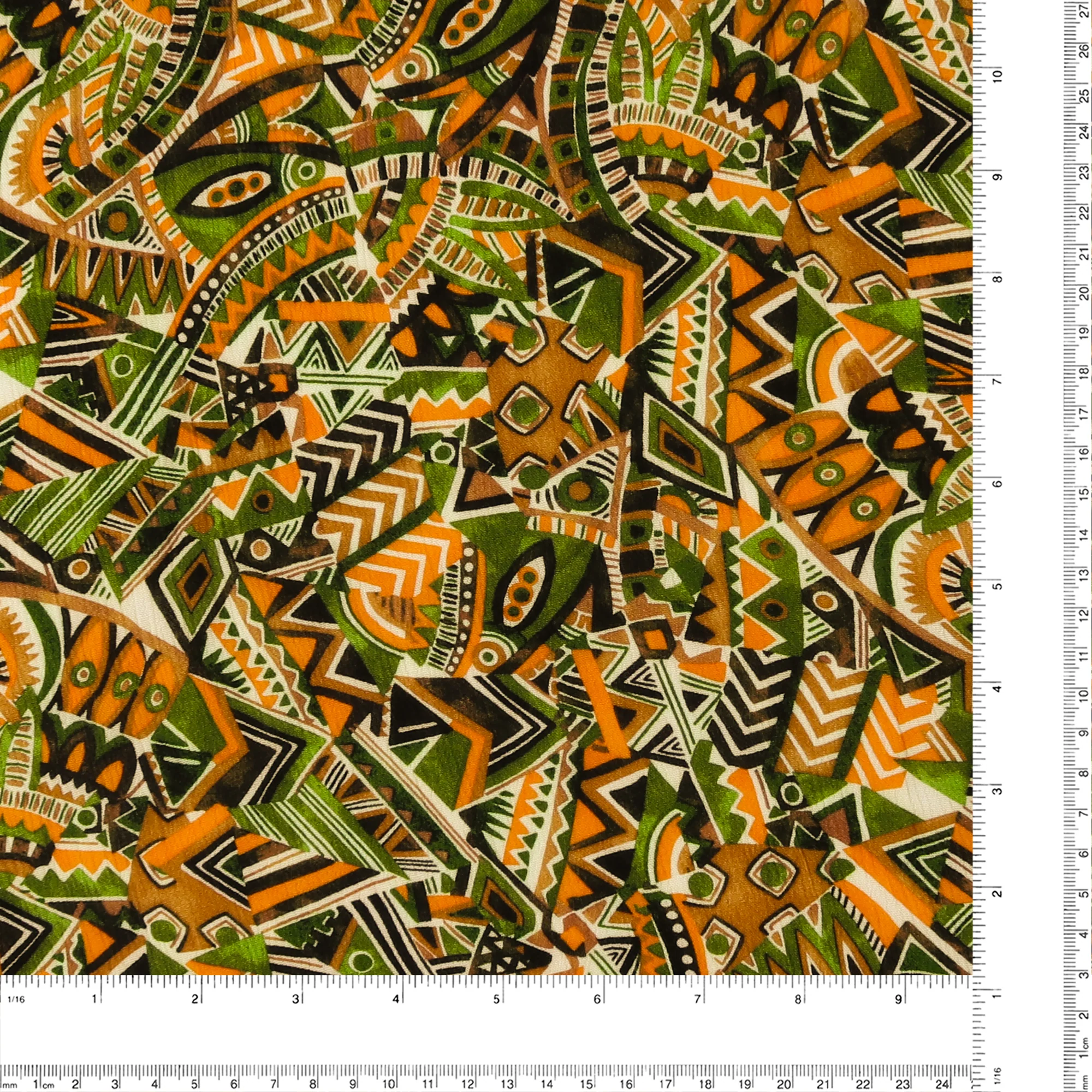 Digital Printed Rayon Yoryu - SAVANNAH - 001 - Brown/Khaki - Image 3