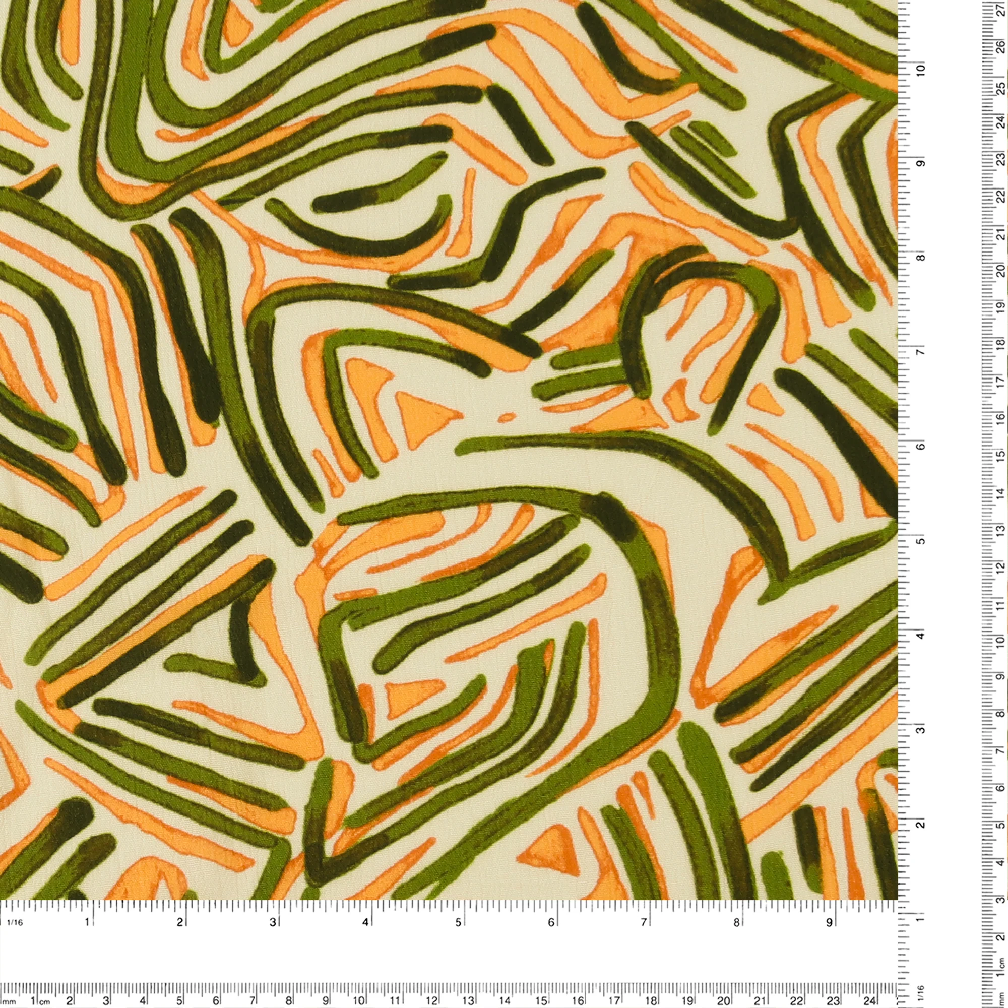 Digital Printed Rayon Yoryu - SAVANNAH - 002 - Sand/Cinnamon - Image 3