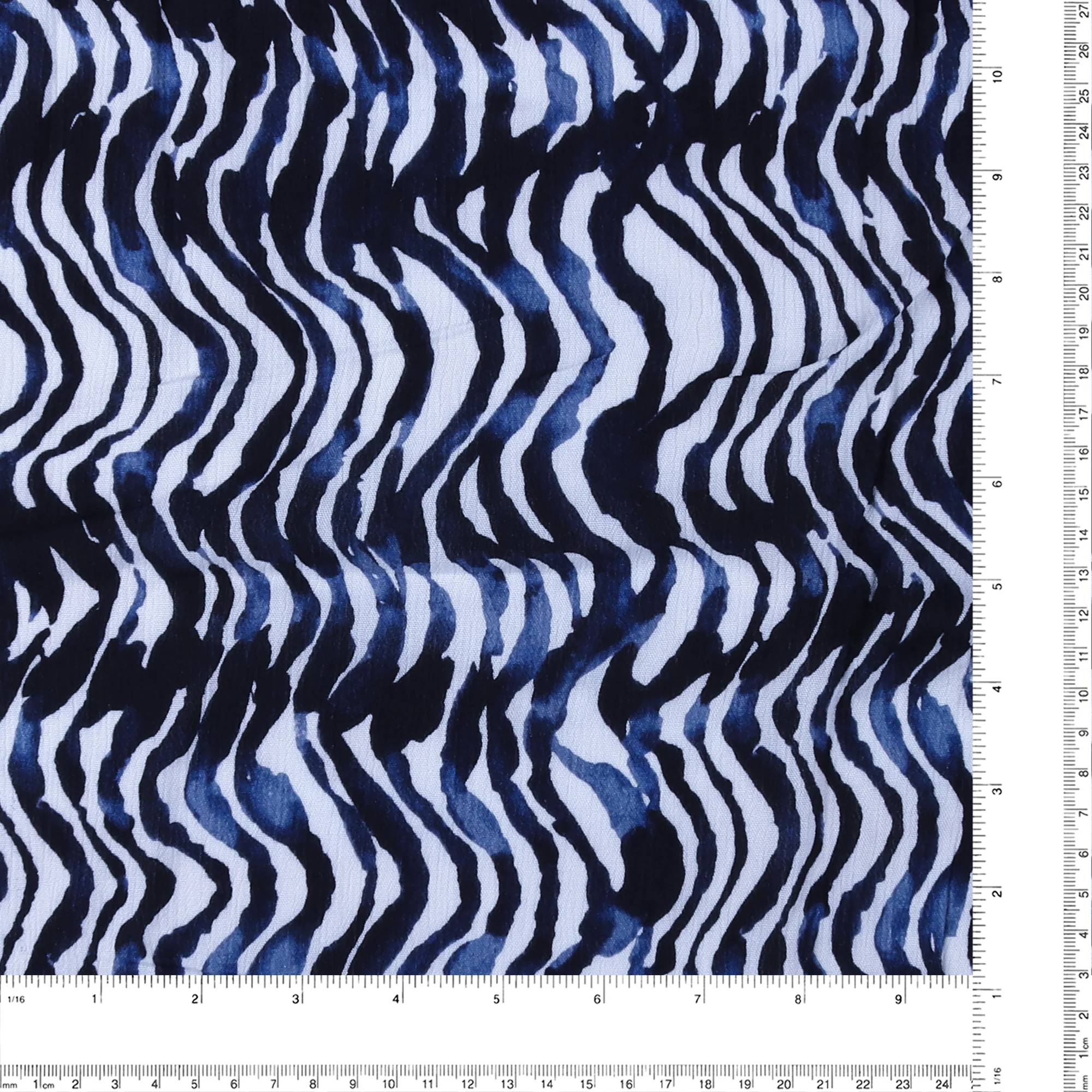 Digital Printed Rayon Yoryu - SAVANNAH - 004 - Indigo - Image 3