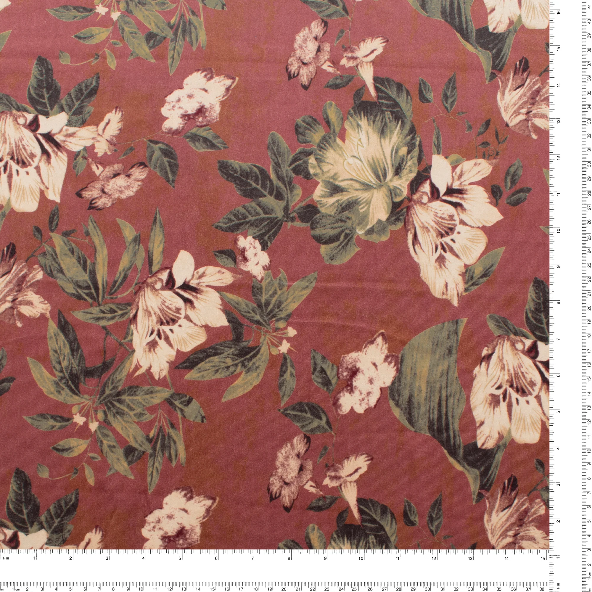 Digital Printed Stretch Velvet - GLAM - 008 - Brick - Image 3