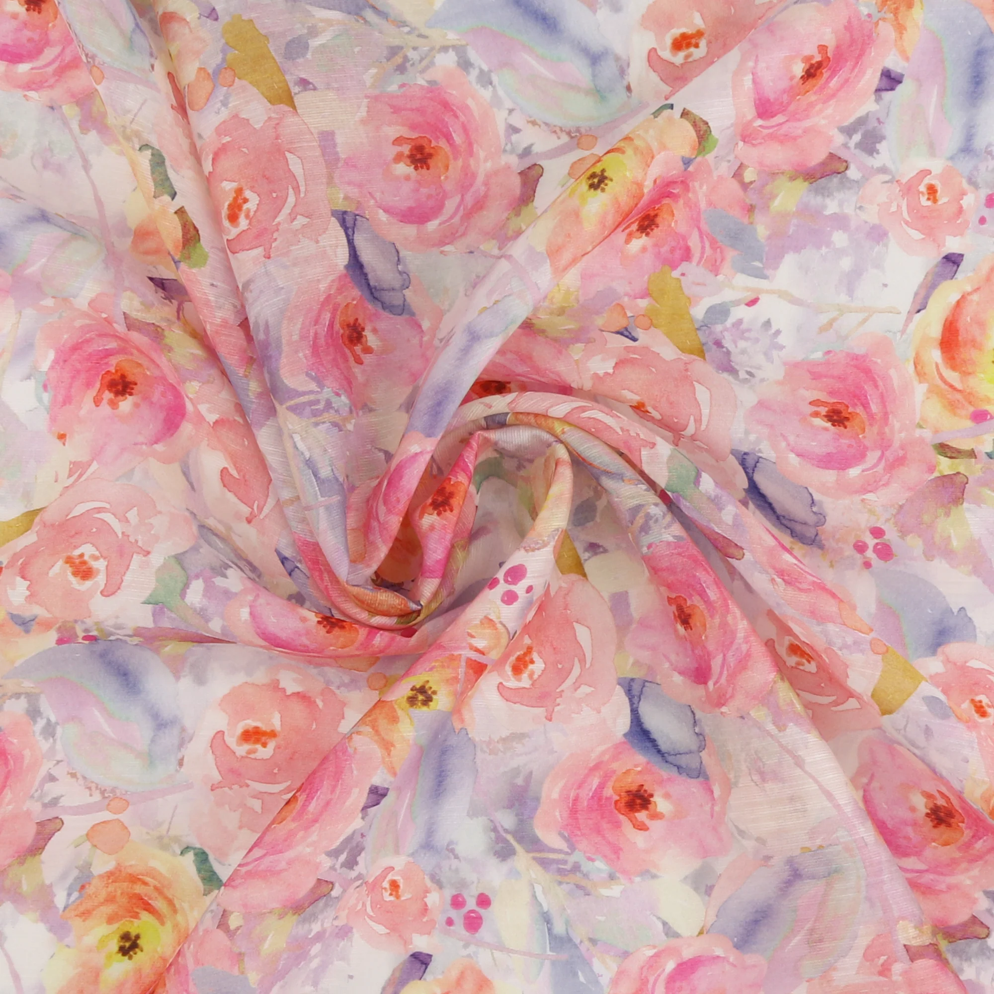 Digital Printed Tencel & Linen - FLORALIA - 004 - Pink - Image 2