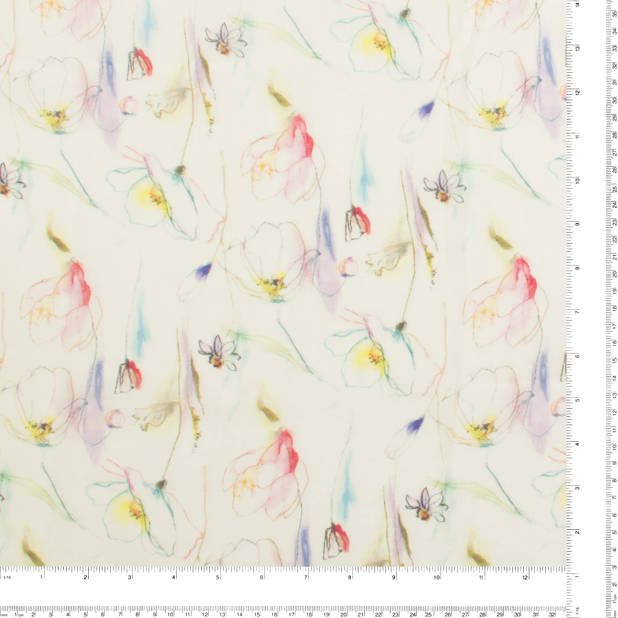 Digital Printed Voile - «TRINITY» - 003 - White - Image 3