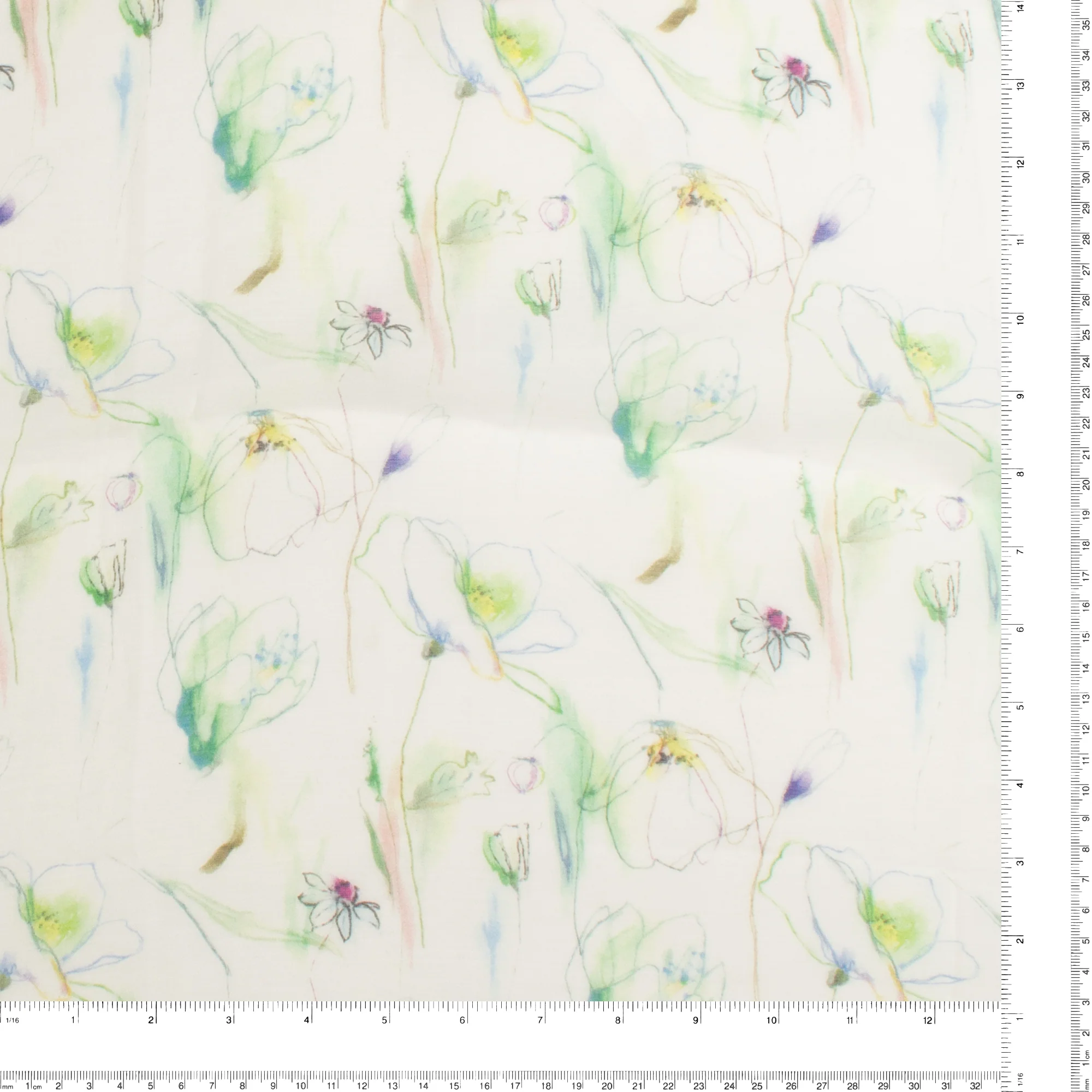 Digital Printed Voile - «TRINITY» - 006 - White - Image 3